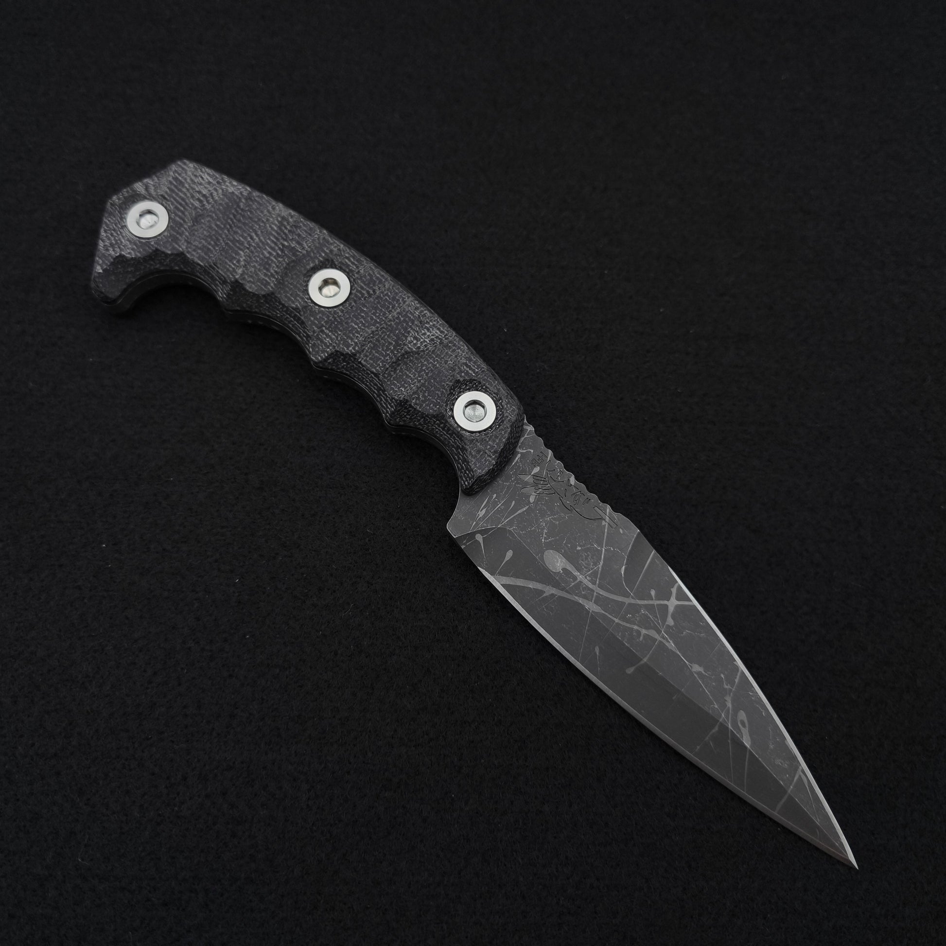 Half Face Blades HUMINT 4" Black Canvas Micarta 1