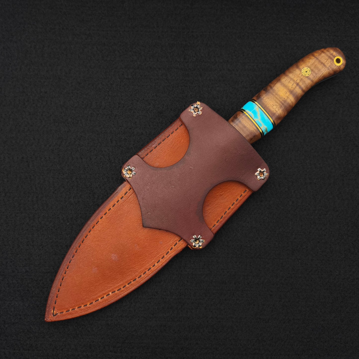 Half Face Blades Crow Scout Drop Point, Hawaiian Curly Koa 5