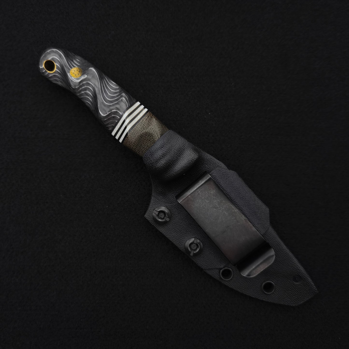 Half Face Blades Feather Light OD Green Canvas Micarta, Silver Dragon Strike Carbon 4