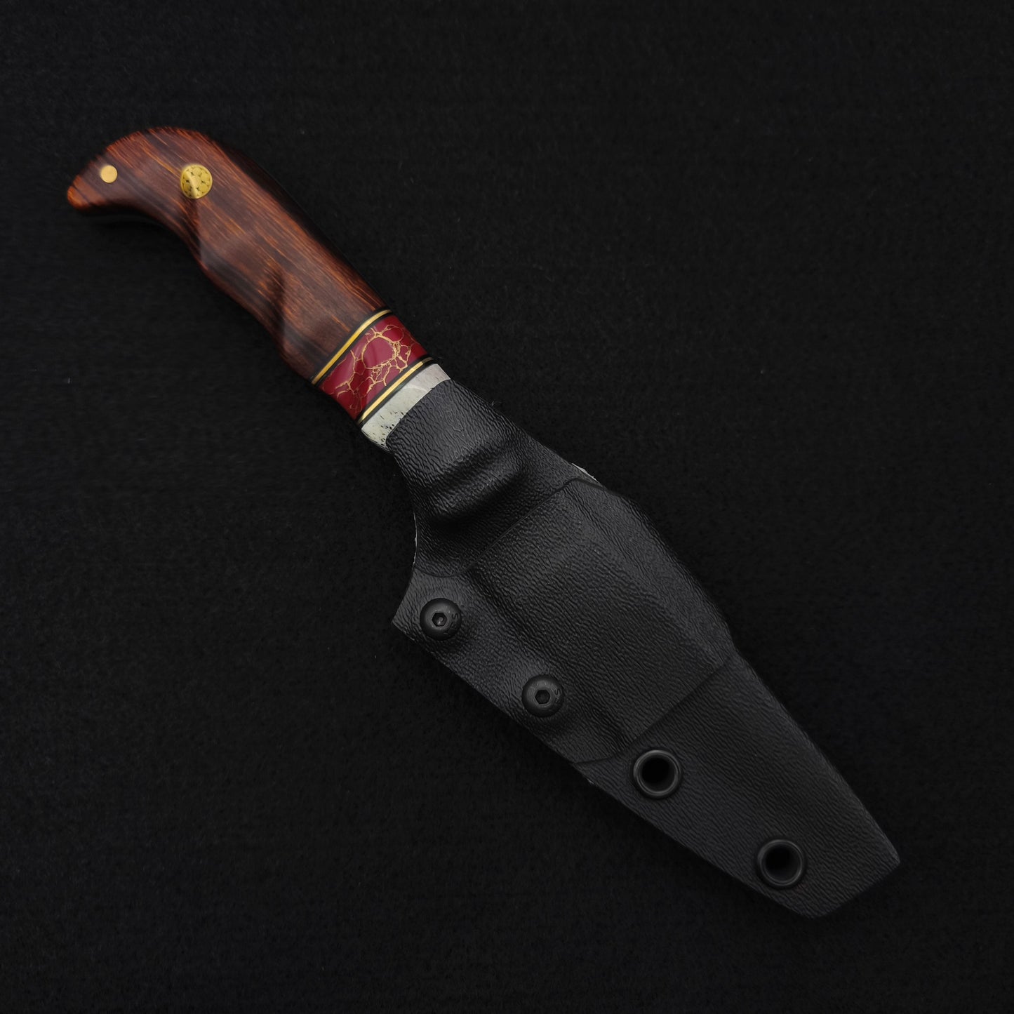 Half Face Blades Senator Elk Antler, Black G10 and Brass Pin Striping 4