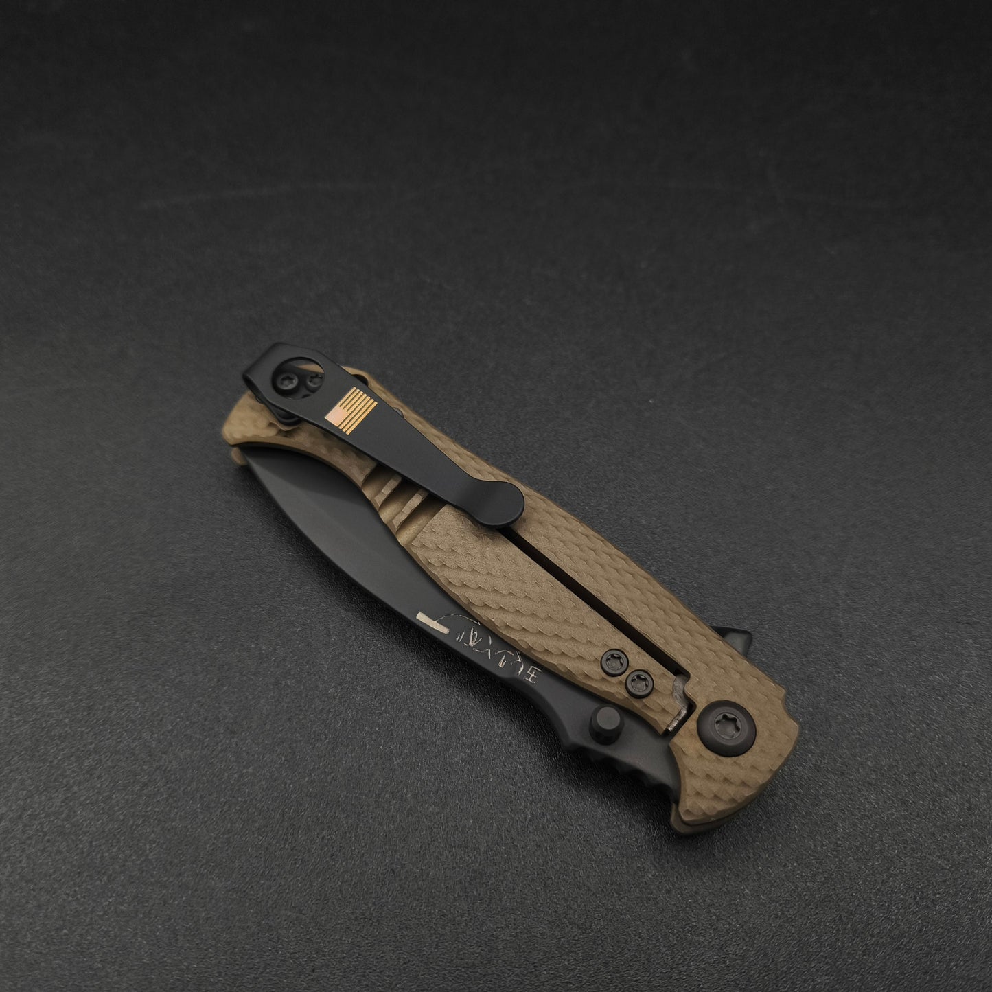 Half Face Blades Extremis Folder Anodized Bronze Titanium Scales