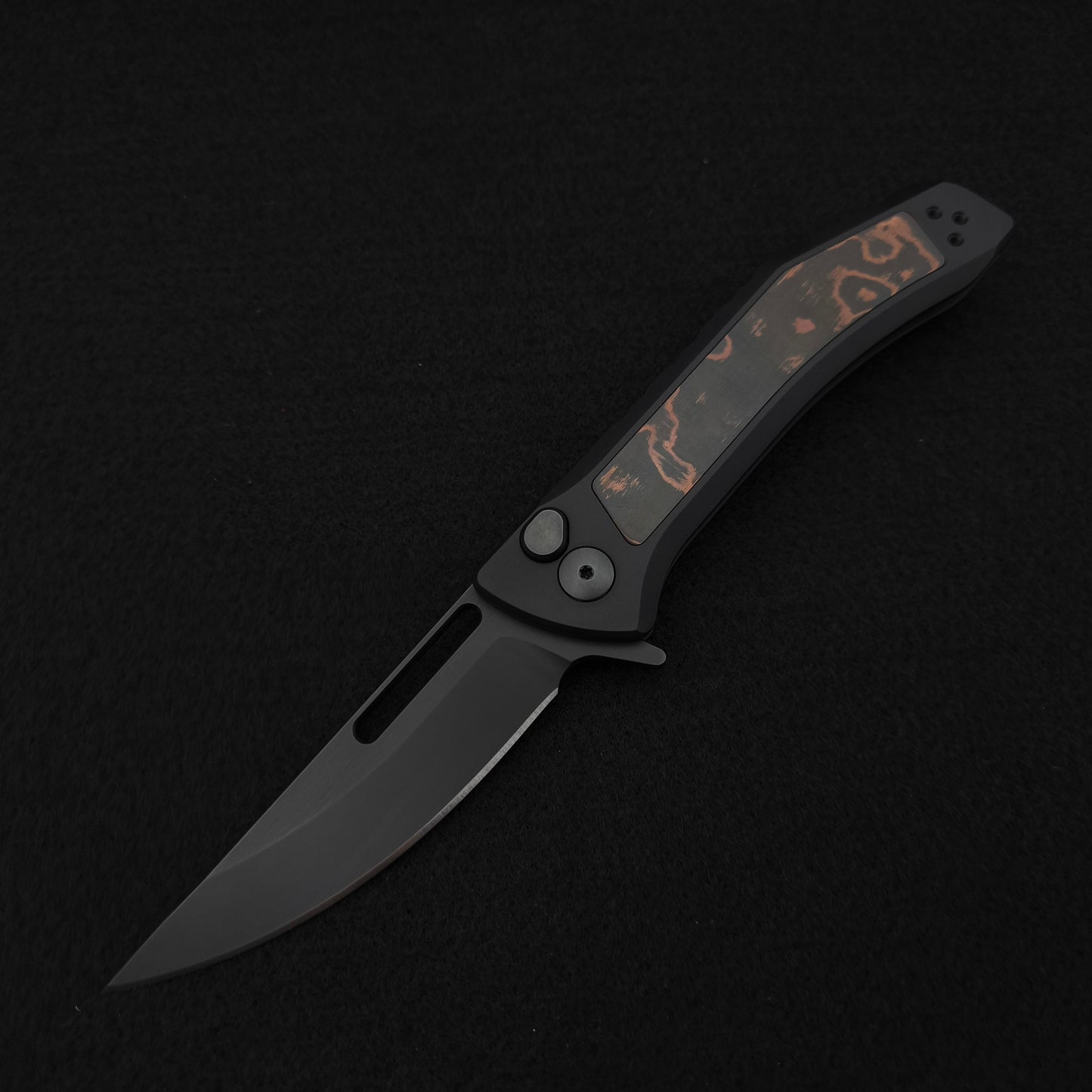 Half Face Blades Custom Kwaiken Folder Copper Camo Carbon Fiber 2