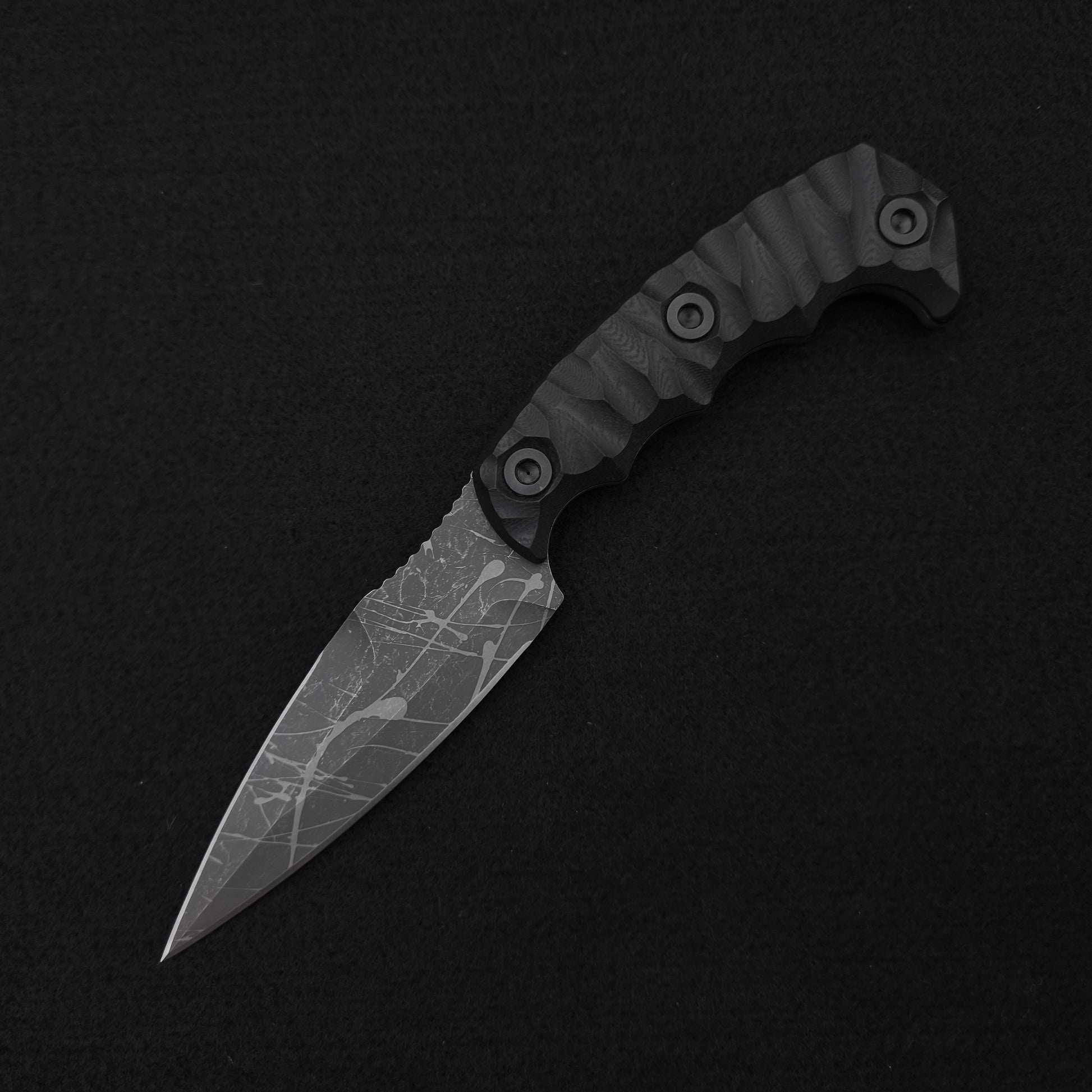 Half Face Blades HUMINT 4" Black G10, Acid Splash 2