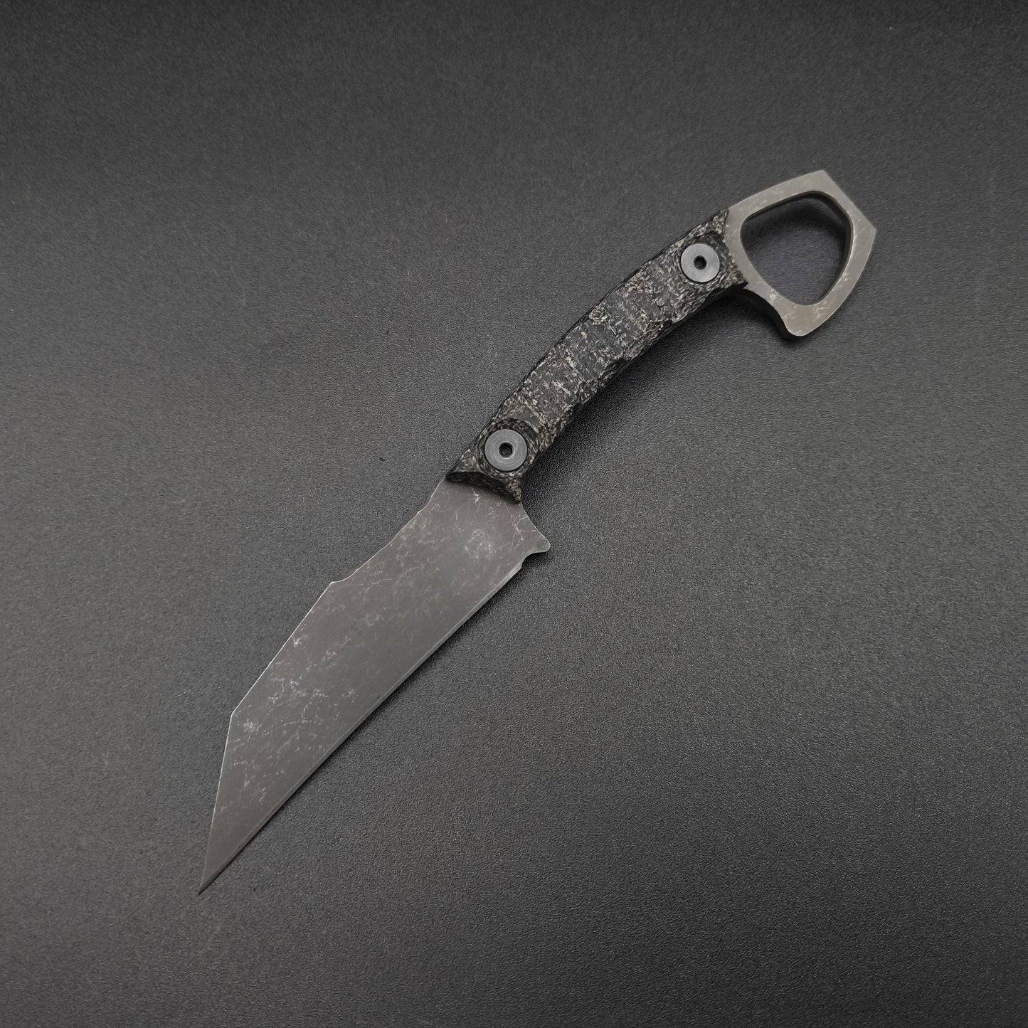 Half Face Blades SHPOS Black Burlap Micarta, stonewashed