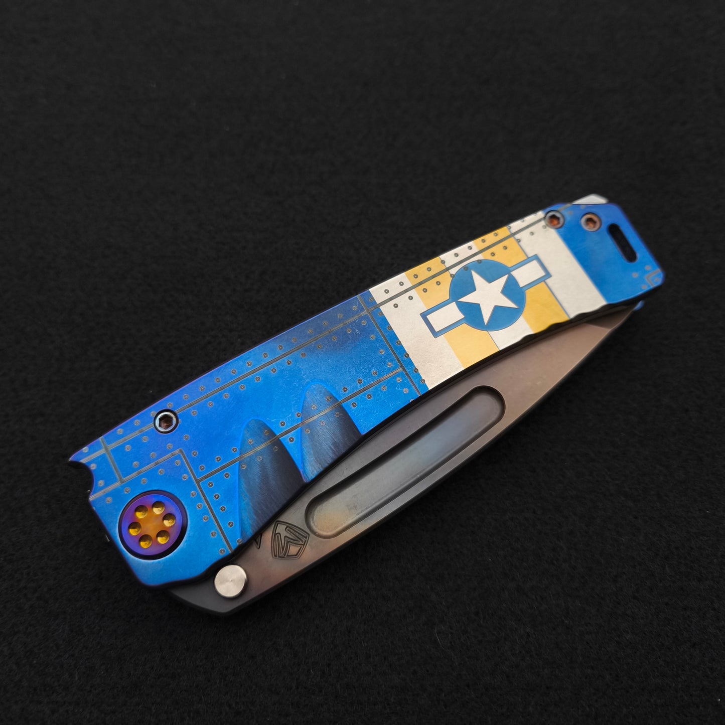 Medford Marauder, Full Size, Vulcan Tanto, Blue Stars-N-Bars Rivets 3