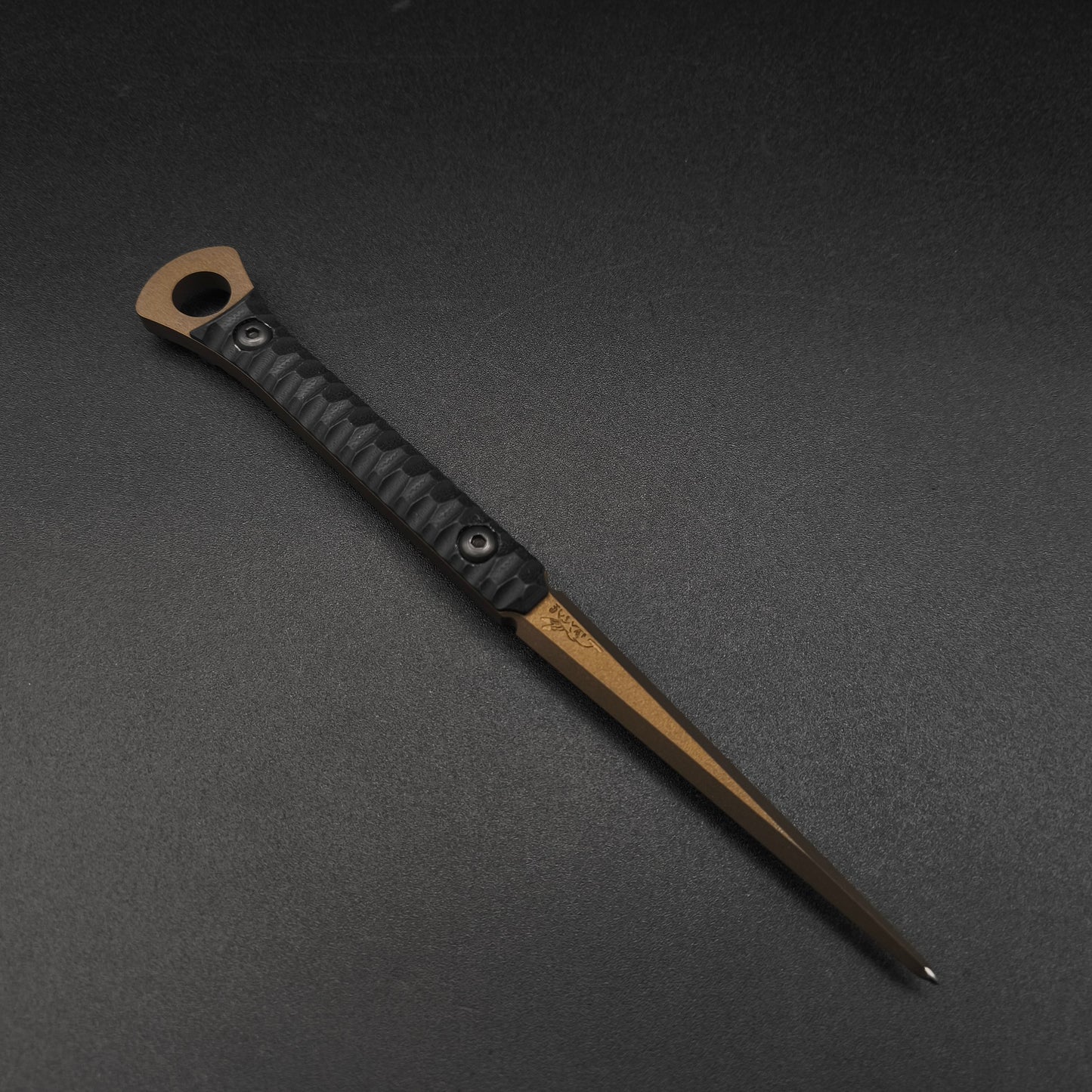 Half Face Blades Cardiac Spike Black G10, Midnight Bronze Cerakote