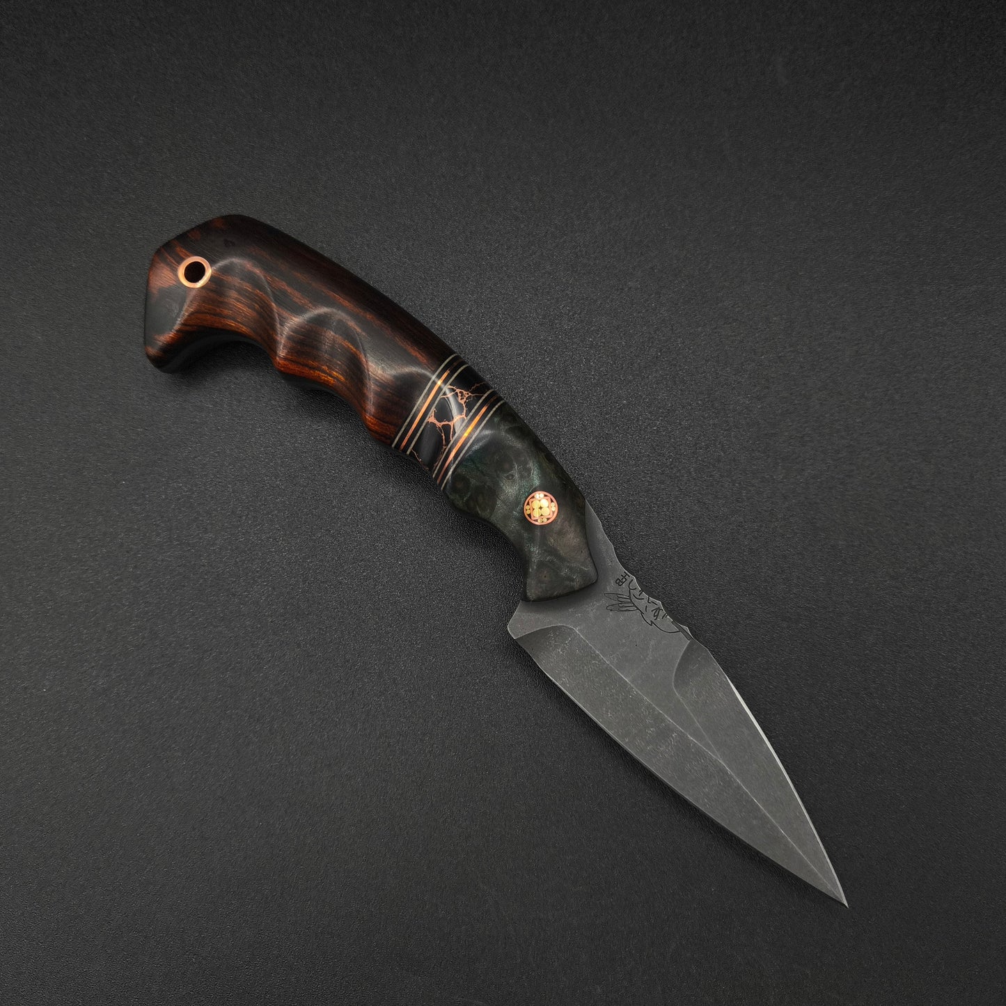 Half Face Blades HUMINT 3" Dyed Redwood Burl