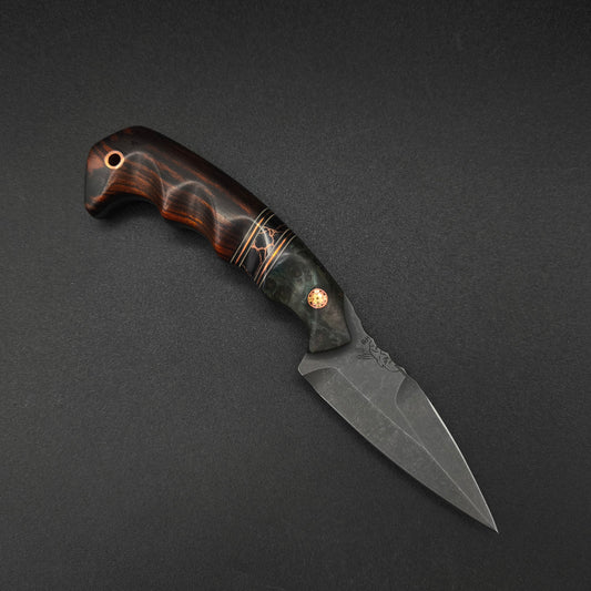 Half Face Blades HUMINT 3" Dyed Redwood Burl