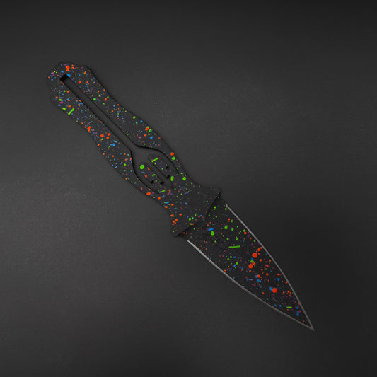 Half Face Blades Trident Dagger, 80's Splatter Cerakote 1