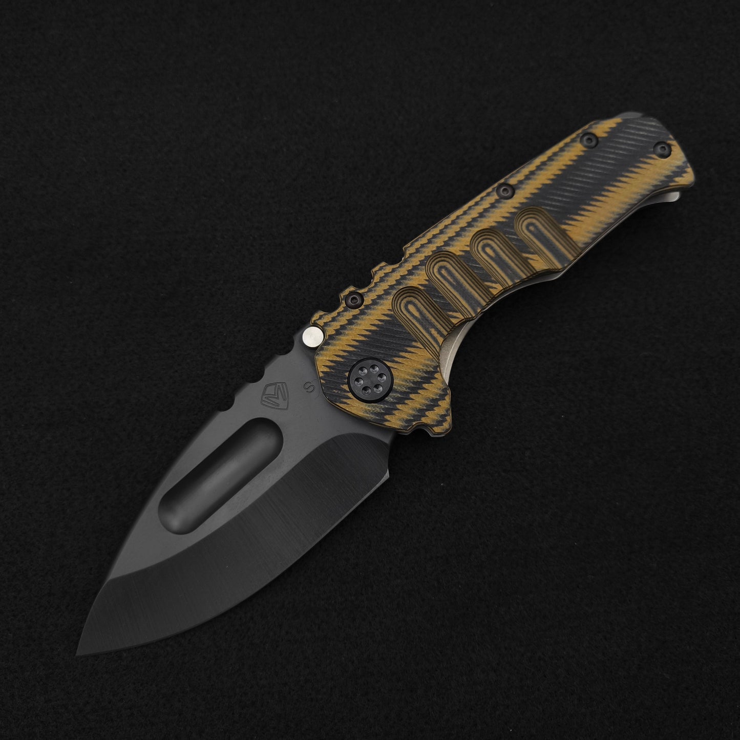 Medford Praetorian Ti-C DLC Drop Point, Black Tan Contoured G10 Titan 1