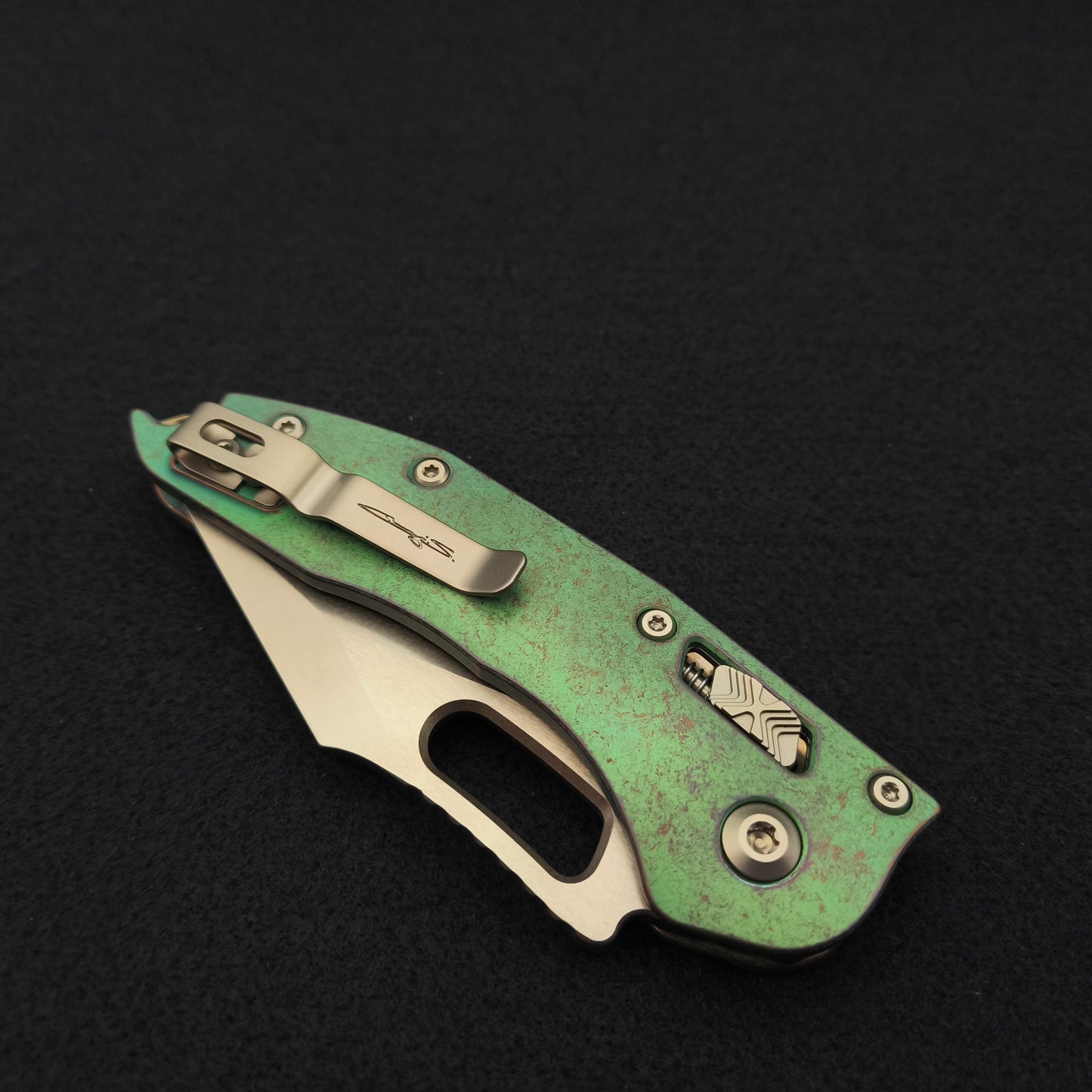 Microtech Stitch Ram Lok Antique Green Stonewash Marfione Select