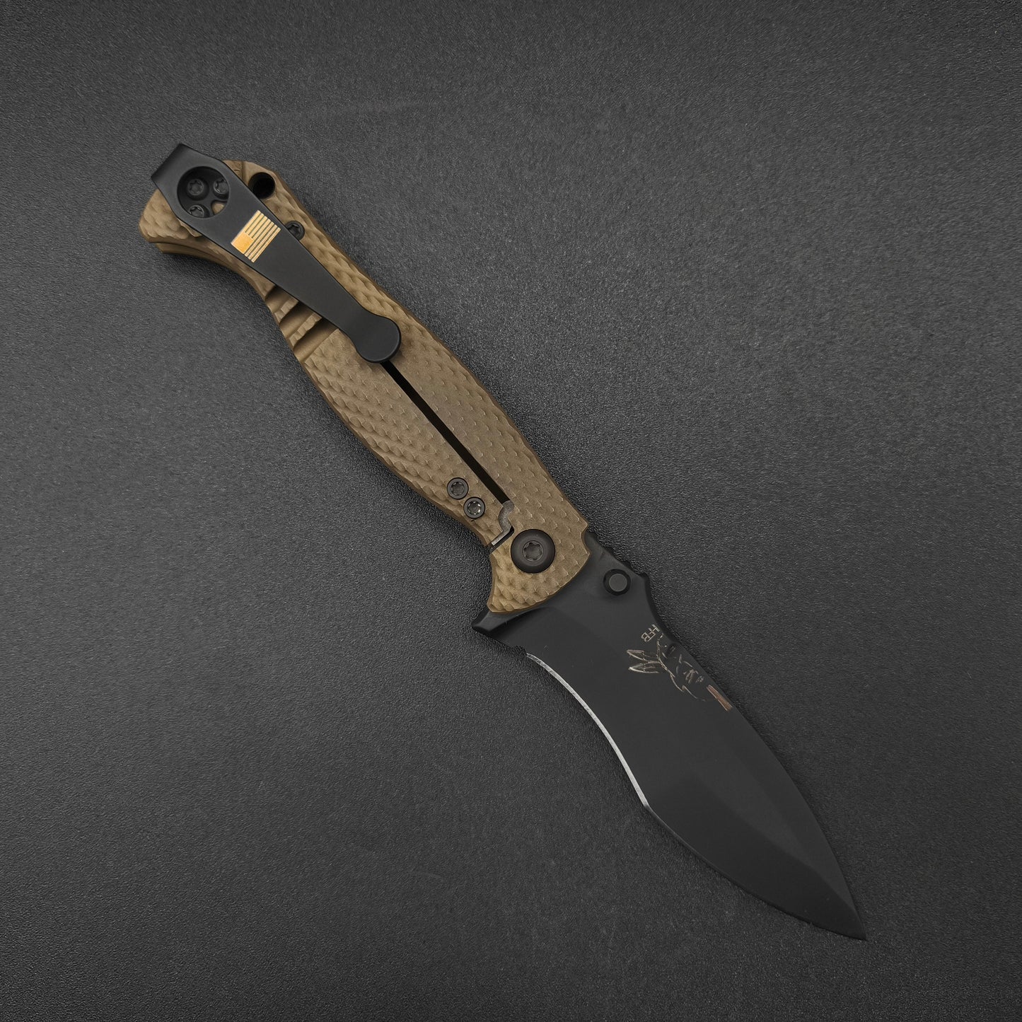 Half Face Blades Extremis Folder Anodized Bronze Titanium Scales