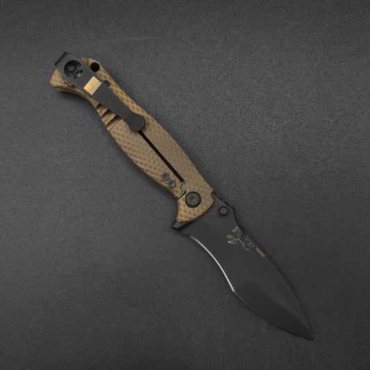 Half Face Blades Extremis Folder Anodized Bronze Titanium Scales