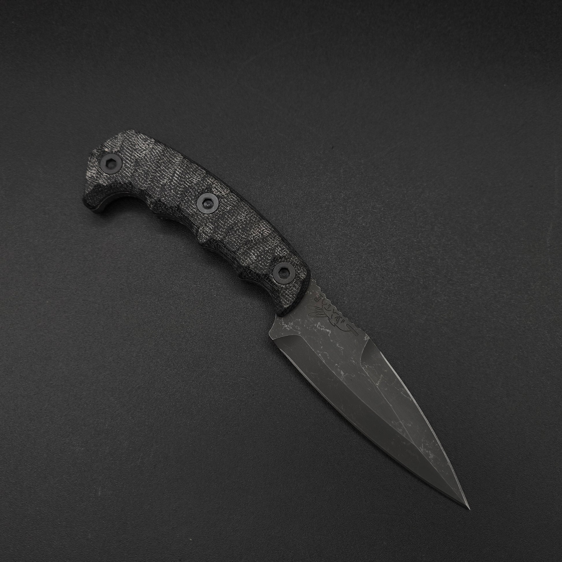 Half Face Blades HUMINT 4" Black Canvas Micarta 1