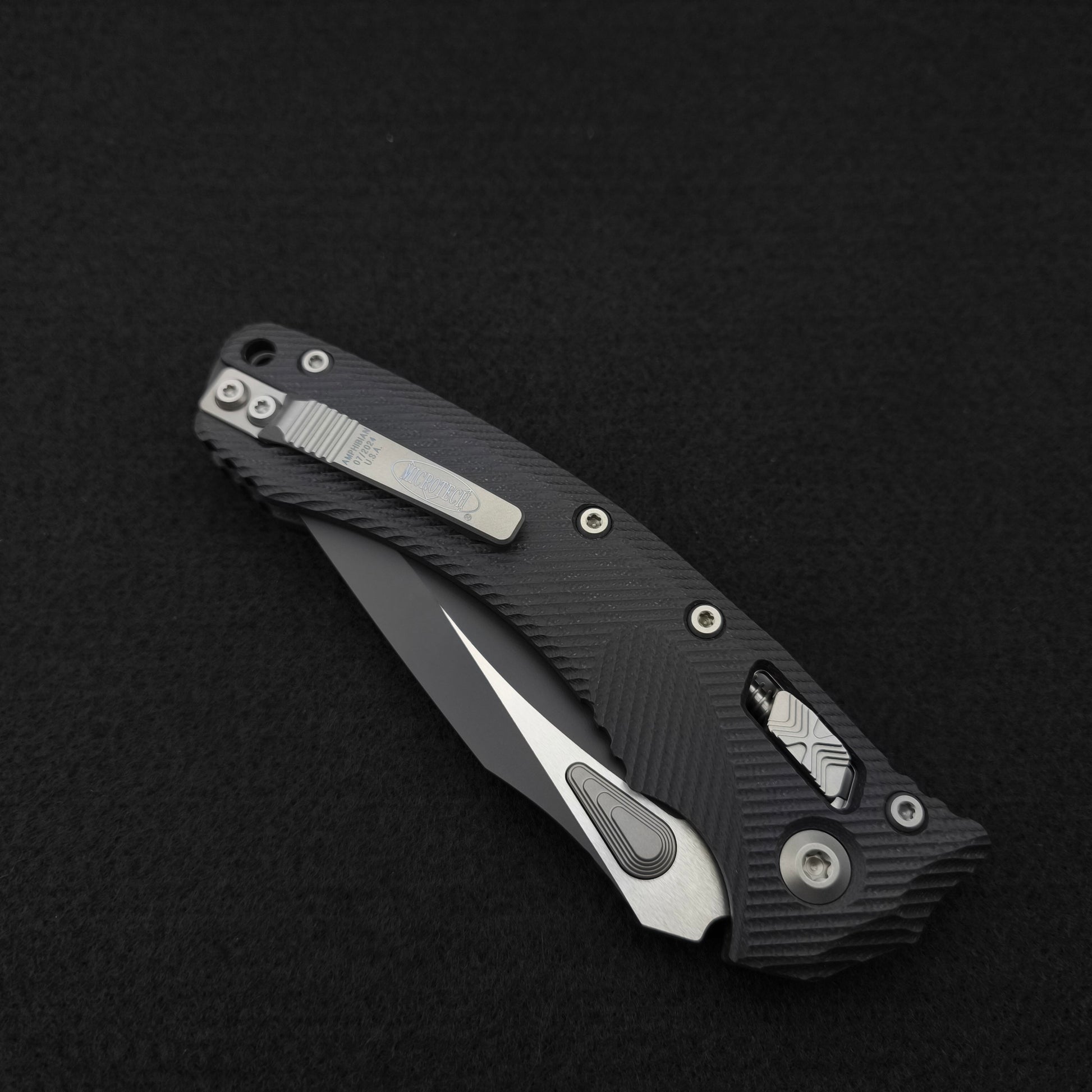 Microtech Amphibian S/E Ram-Lok Fluted Black G10 4