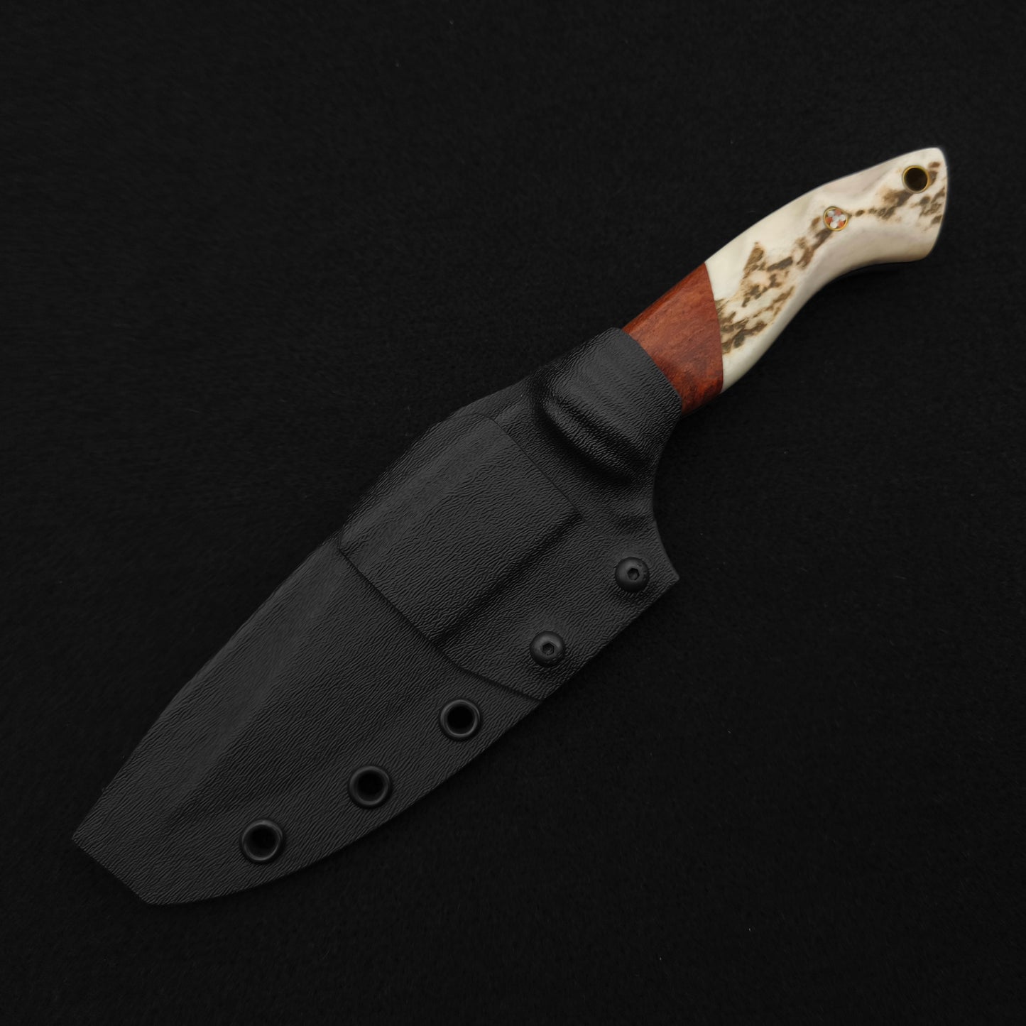 Half Face Blades Widow Maker Orange Heart Wood, Elk Antler 5