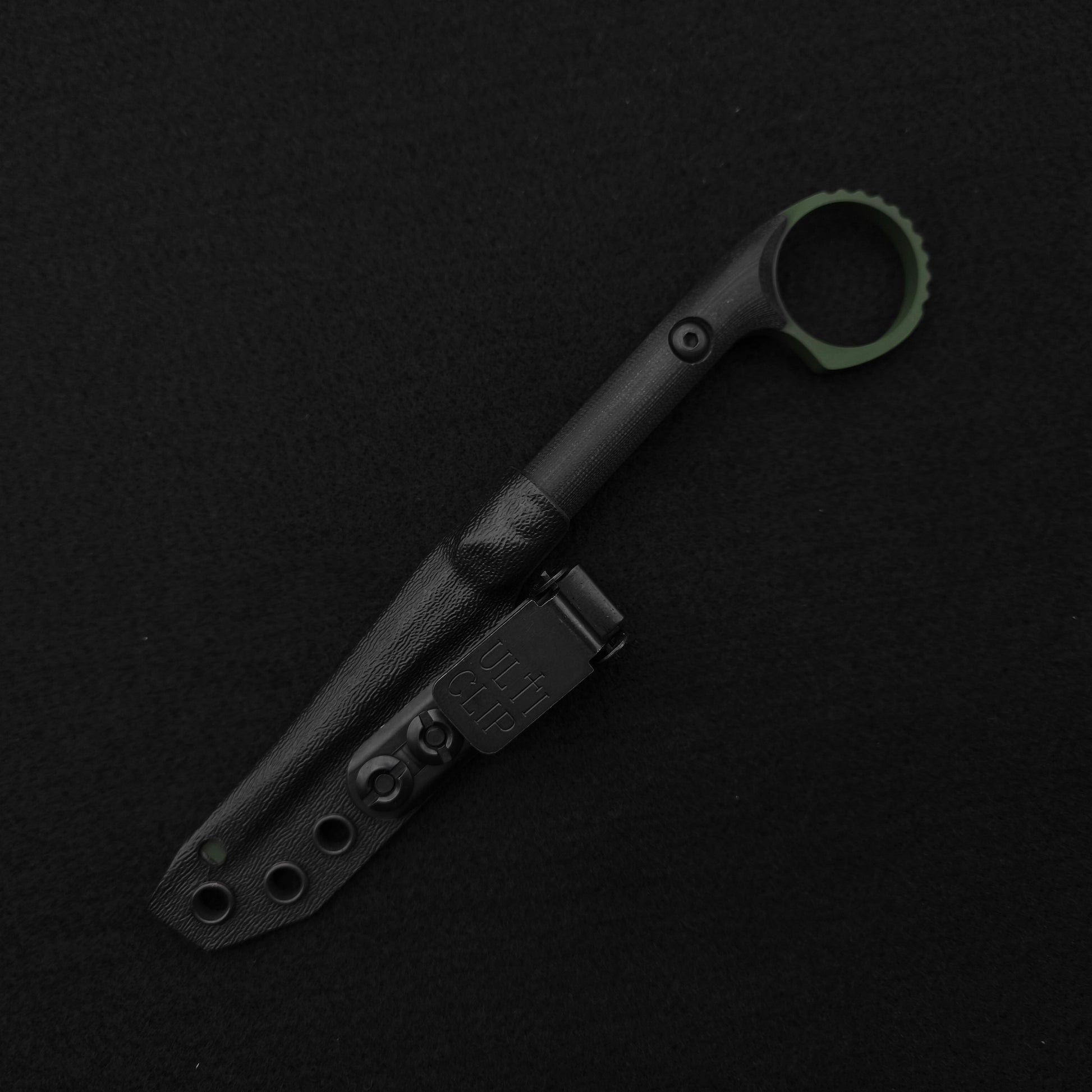 Half Face Blades Ring Flathead Tool Black G10, Highland Green Cerakote 4