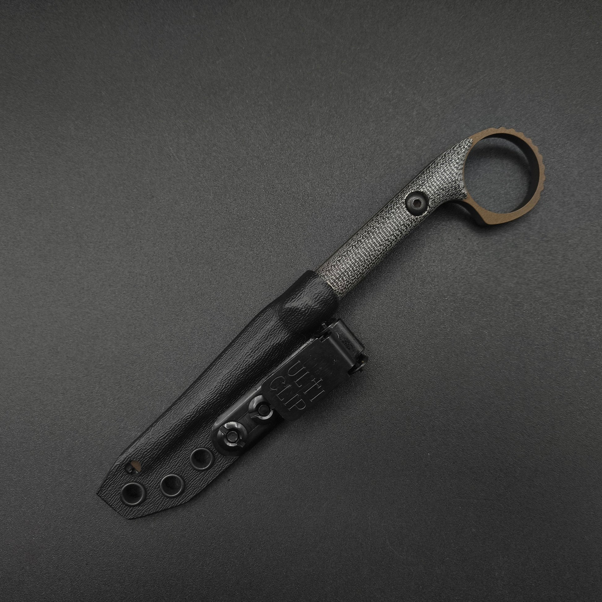 Half Face Blades Ring Flathead Black Canvas Micarta, Midnight Bronze 4