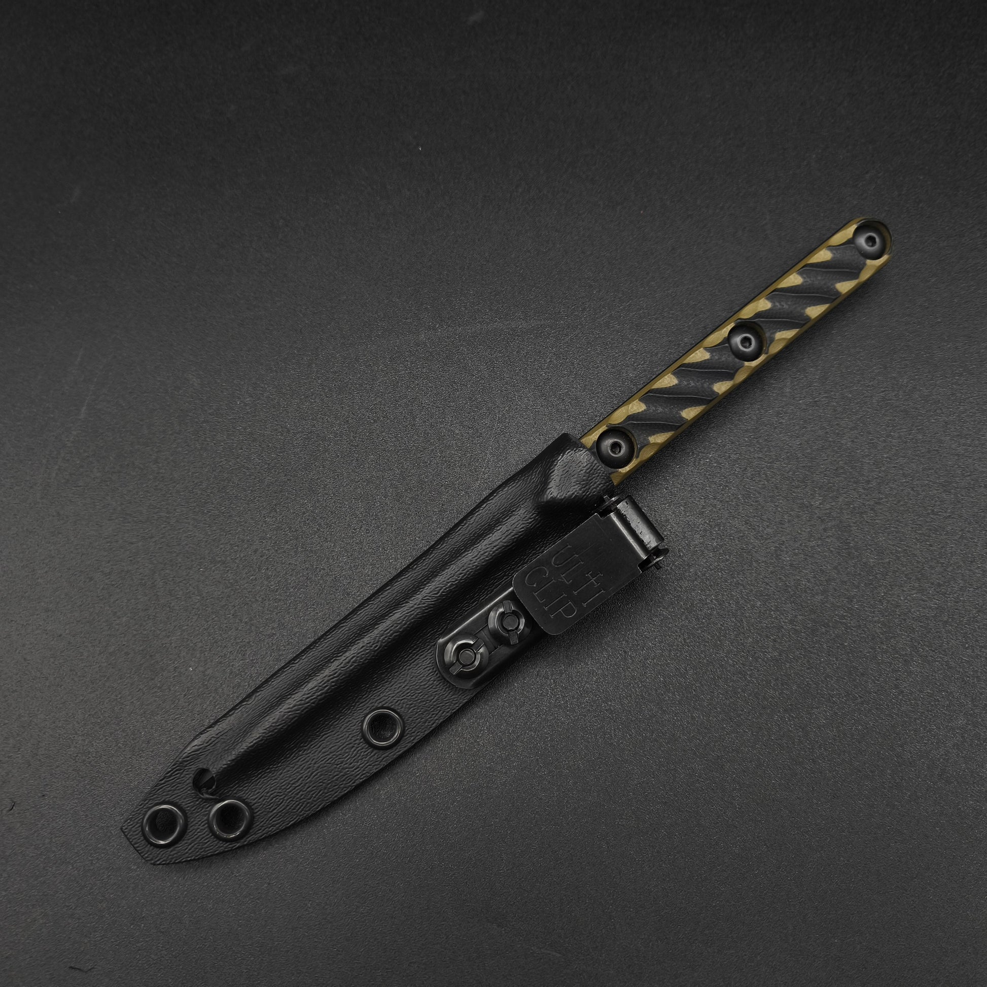 Half Face Blades OSS Spike, Black/OD Green G10, Armor Black Cerakote 6