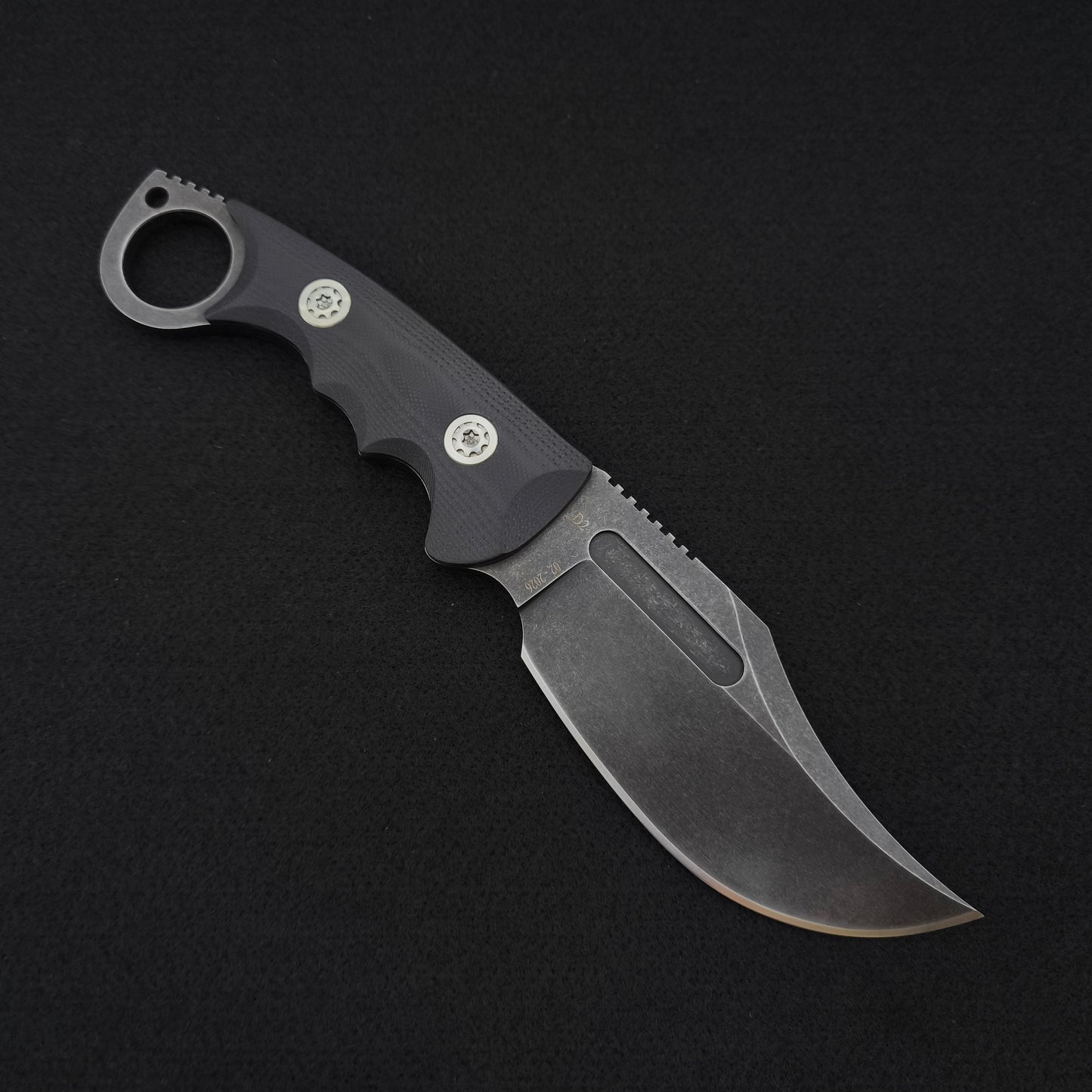 ADV Ring Bowie All Black G-10 D2 Steel