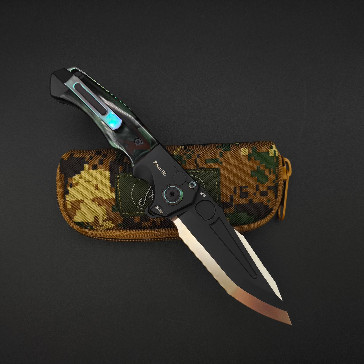 ADV Ronin Kalgard Titan Zombie Green Kirinite, Anodized Hardware 2