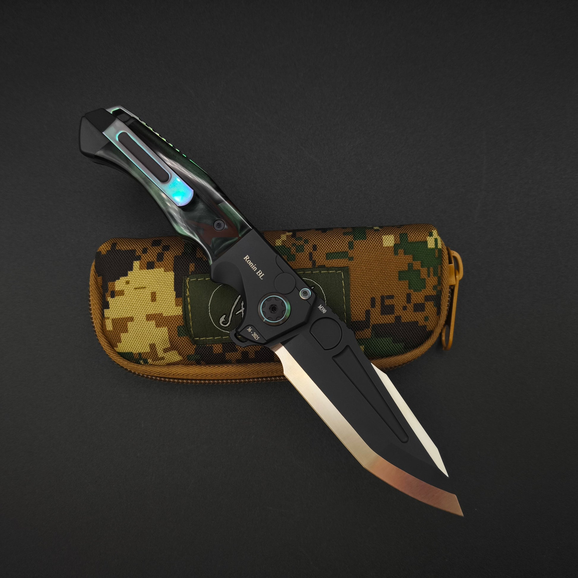 ADV Ronin Kalgard Titan Zombie Green Kirinite, Anodized Hardware 2