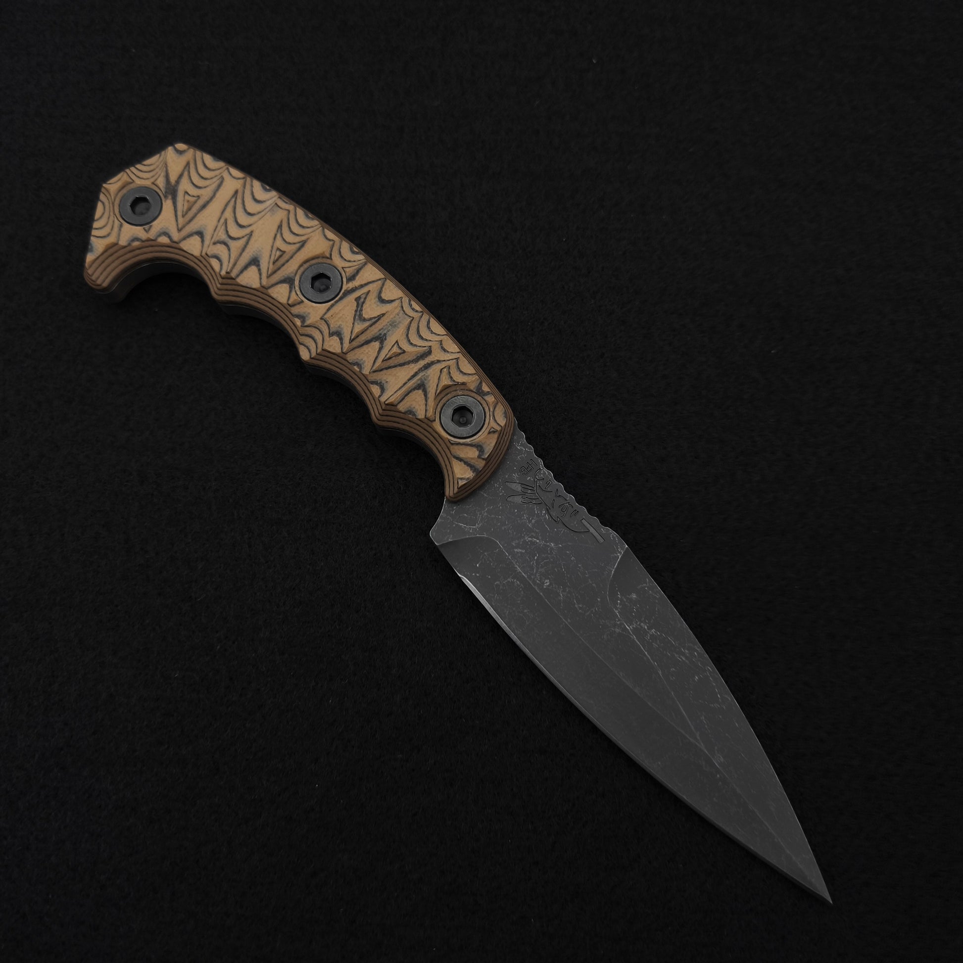 Half Face Blades HUMINT 4" SINGLE EDGE, Coyote & Black G10 1