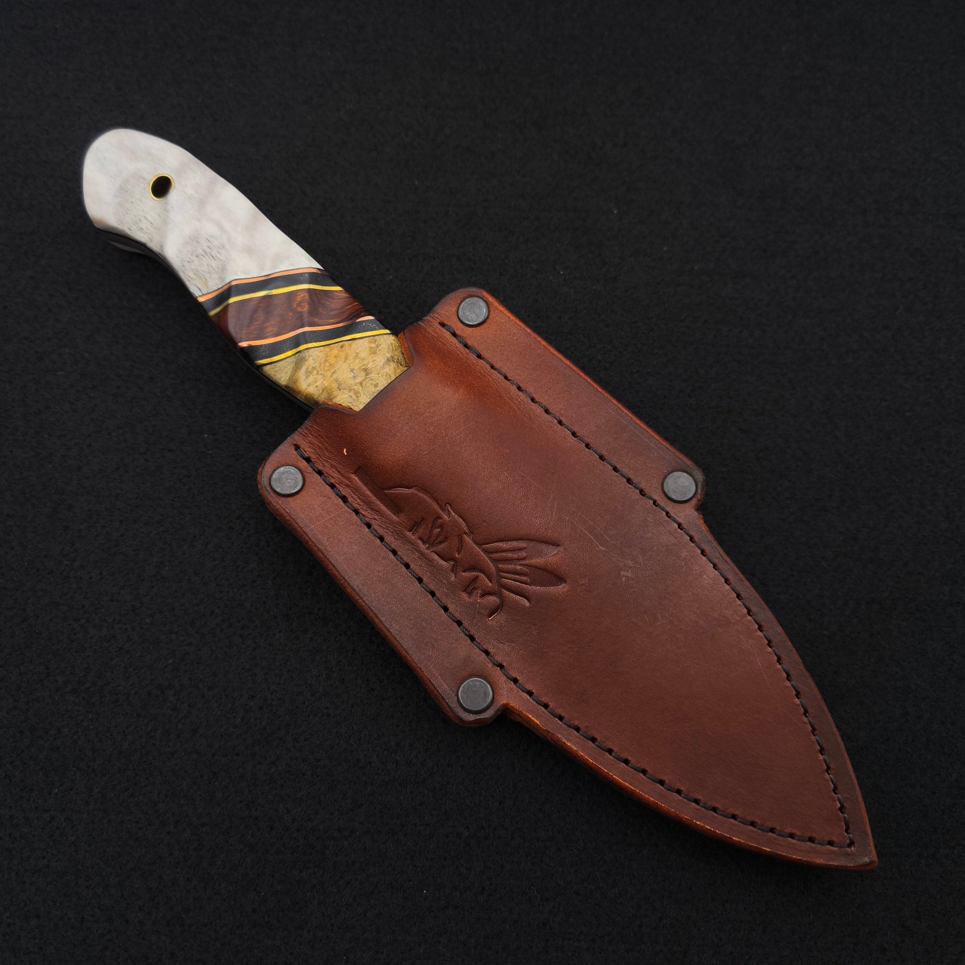 Half Face Blades Field Knife Buckeye, Elk Antler 4