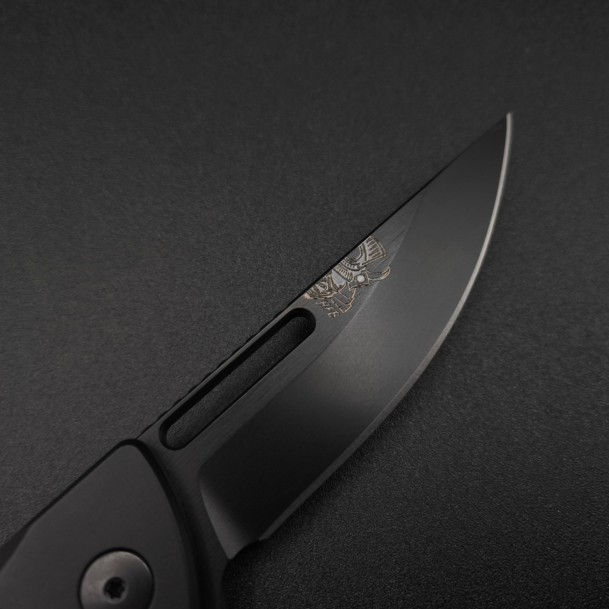 Half Face Blades Kwaiken Folder Anodized Black Handle, Black Nitride Blade 3