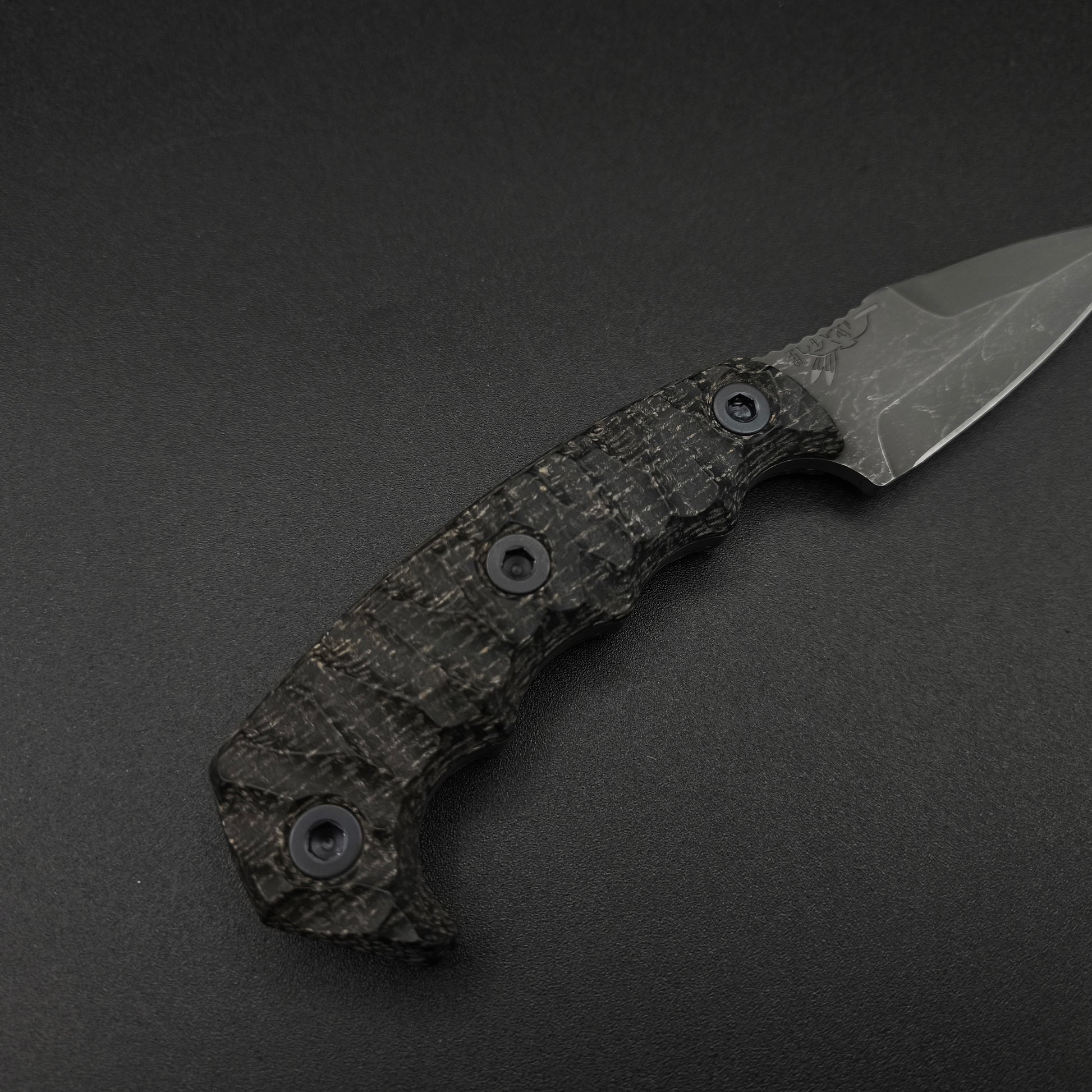 Half Face Blades HUMINT 3" Black Burlap Micarta 3