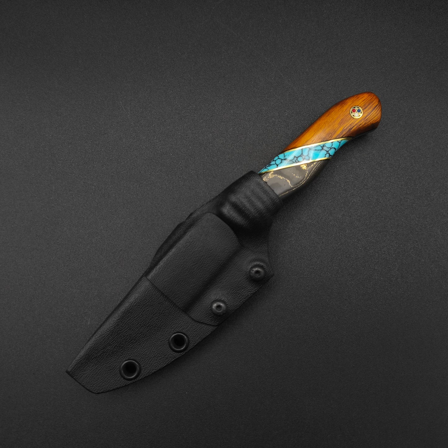 Half Face Blades Field Knife Jr Gold Camo Carbon, Turquoise 5