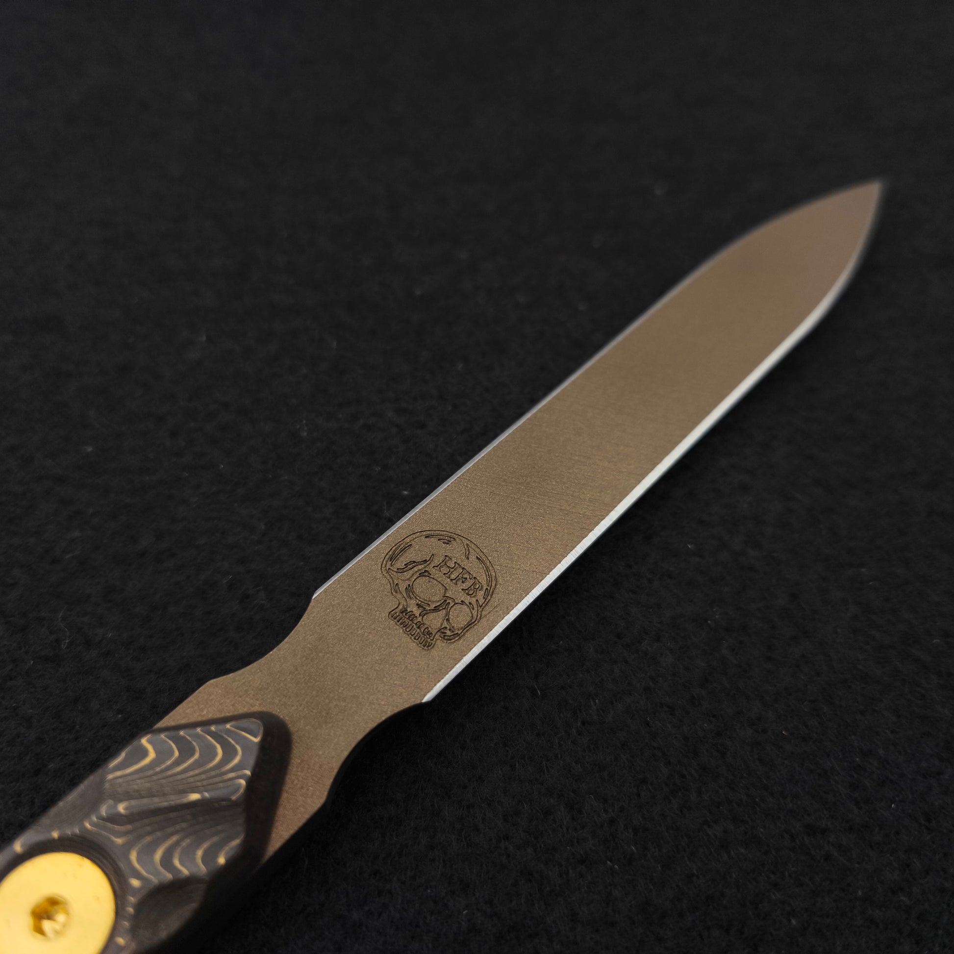 Half Face Blades OSS Spike, Gold Camo Carbon Fiber, Midnight Bronze Cerakote 3