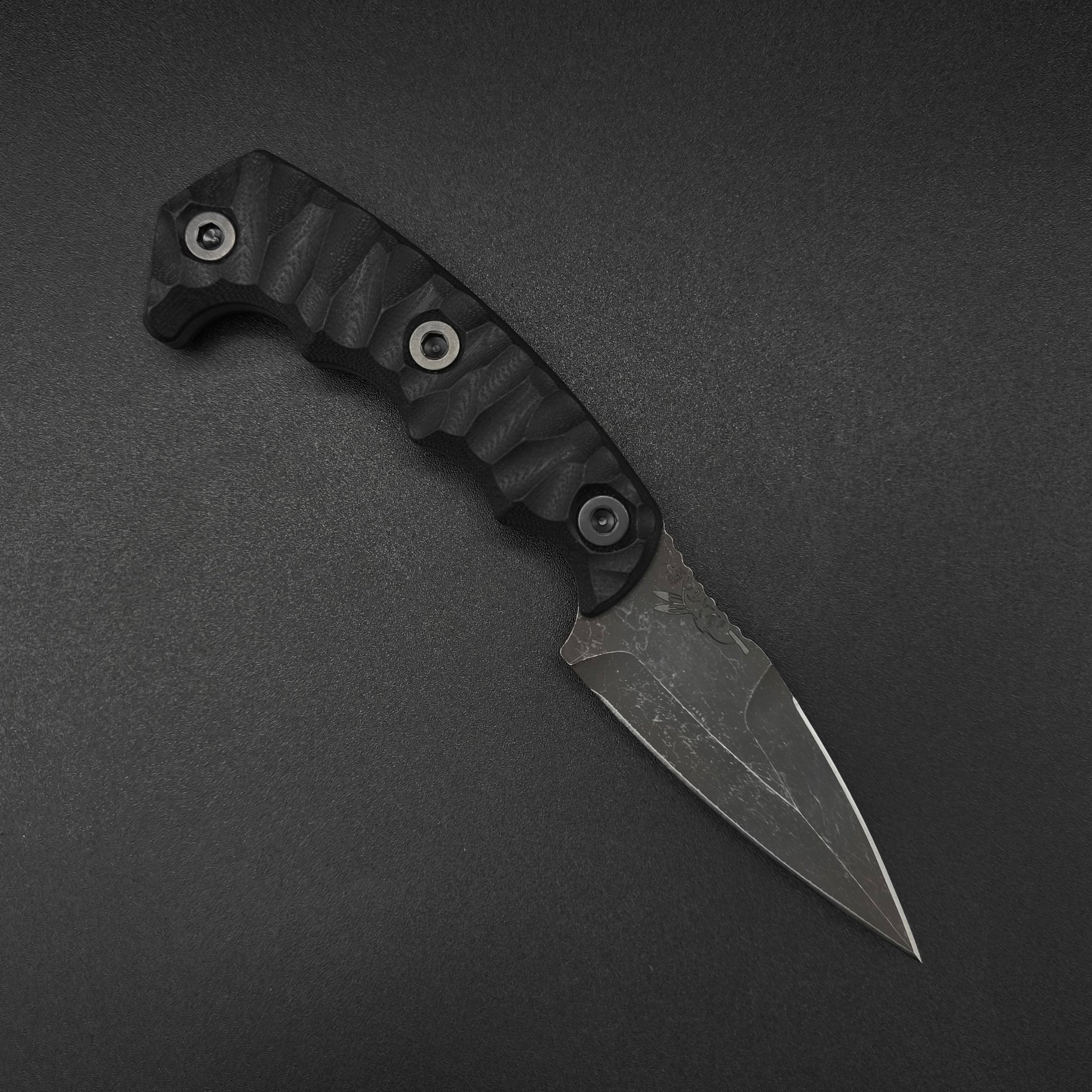 Half Face Blades HUMINT 3" Black G10 stonewashed 1