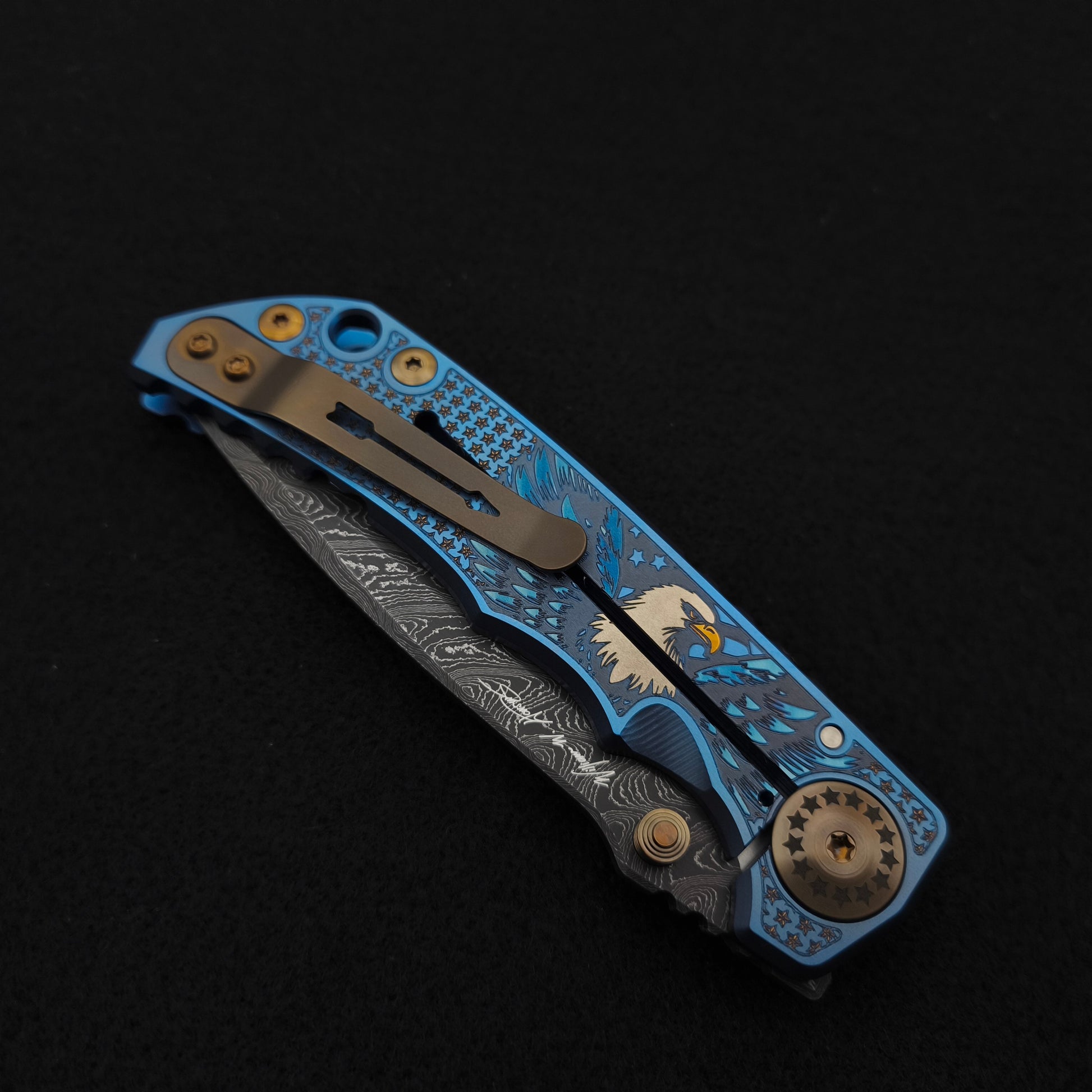 Spartan Blades Harsey Folder SF5 Custom Chad Nichols Damascus Uncle Sam Special Edition 5