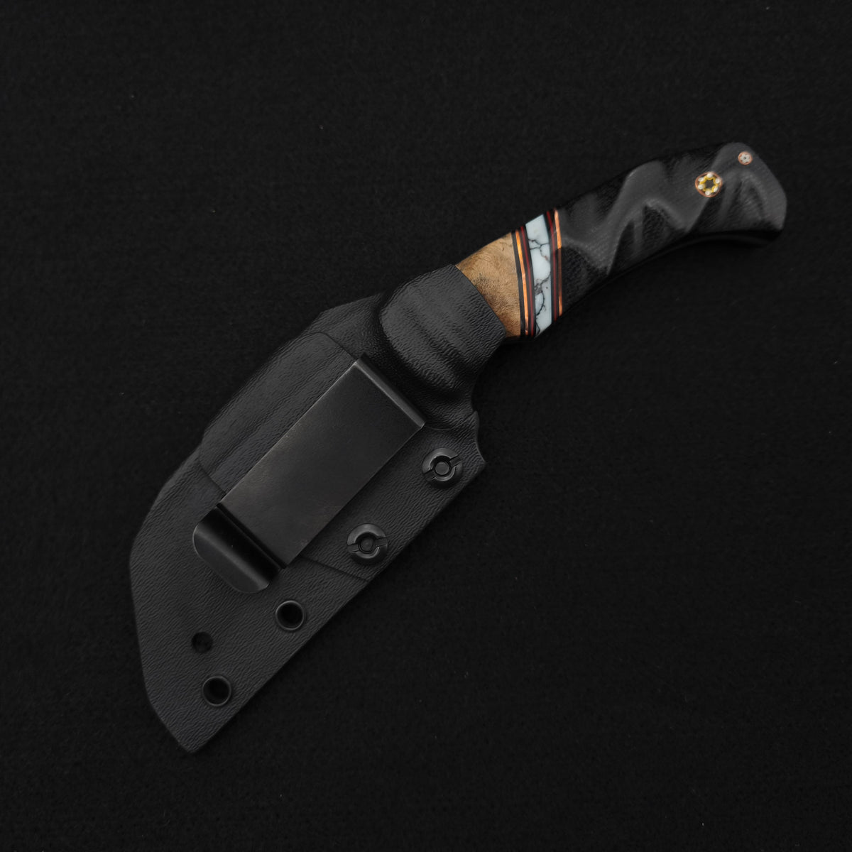 Half Face Blades Vulture Maple, Black Canvas Micarta, Mosaic Pins
