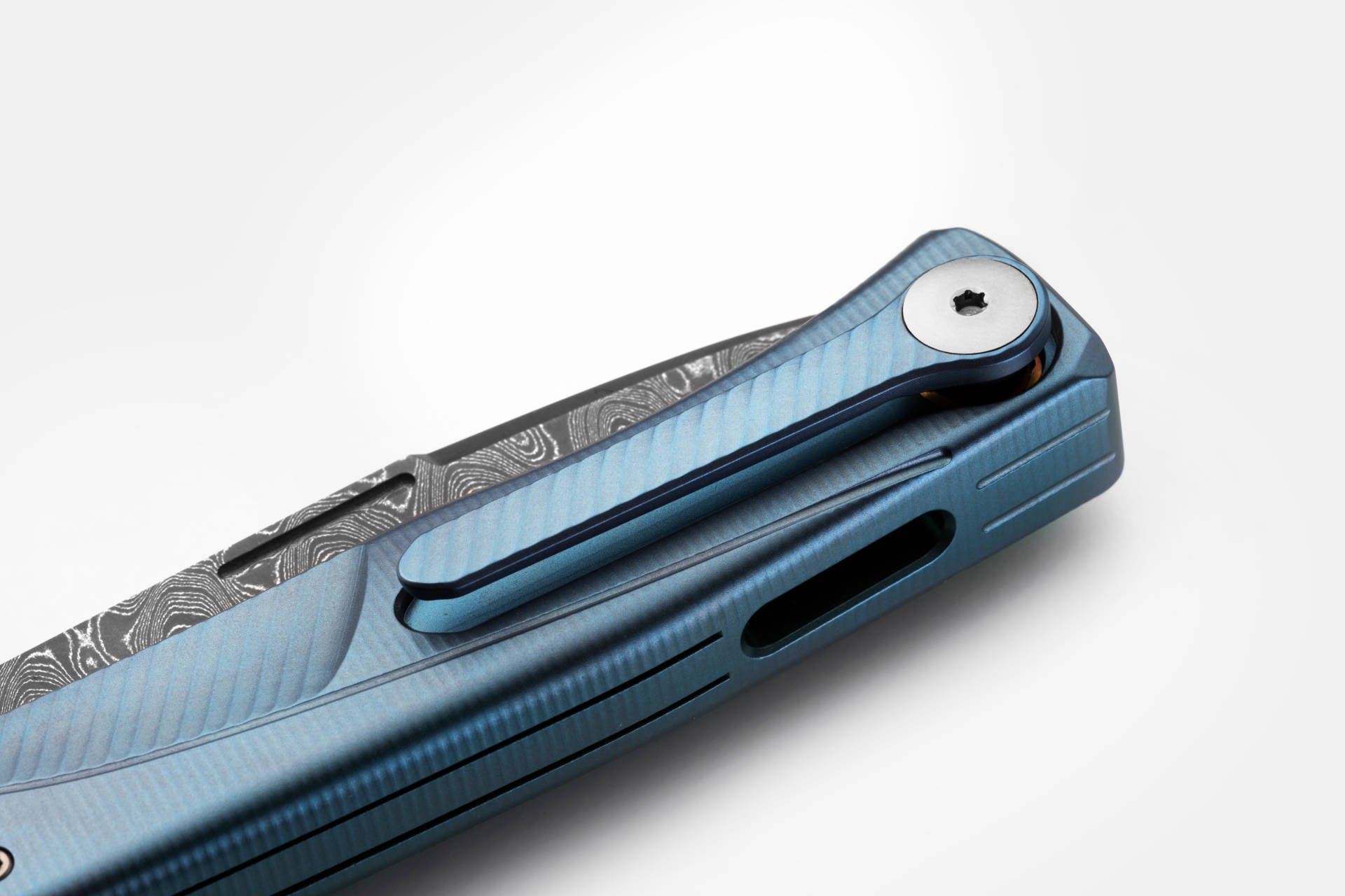 LionSteel Thrill Damascus - Blue / Damascus Scrambled 4