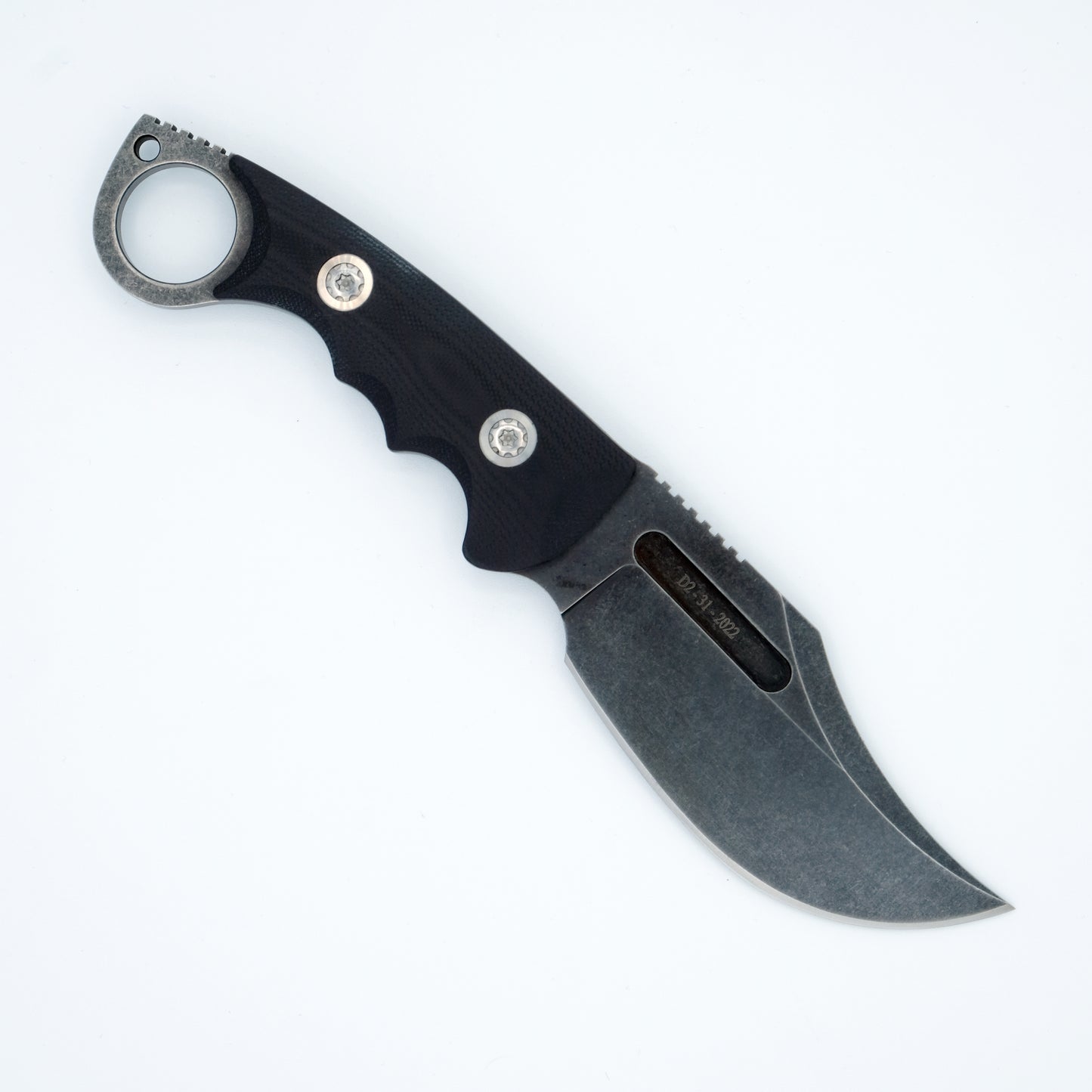 ADV Ring Bowie All Black G-10 D2 Steel