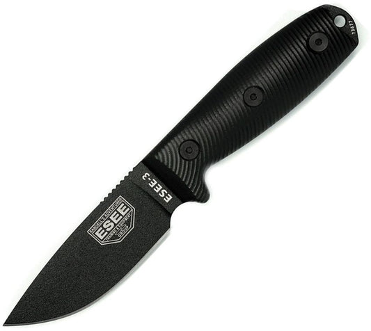 ESEE 3, Black Blade, Black G-10 3D Griff, 1095 3PMB-001