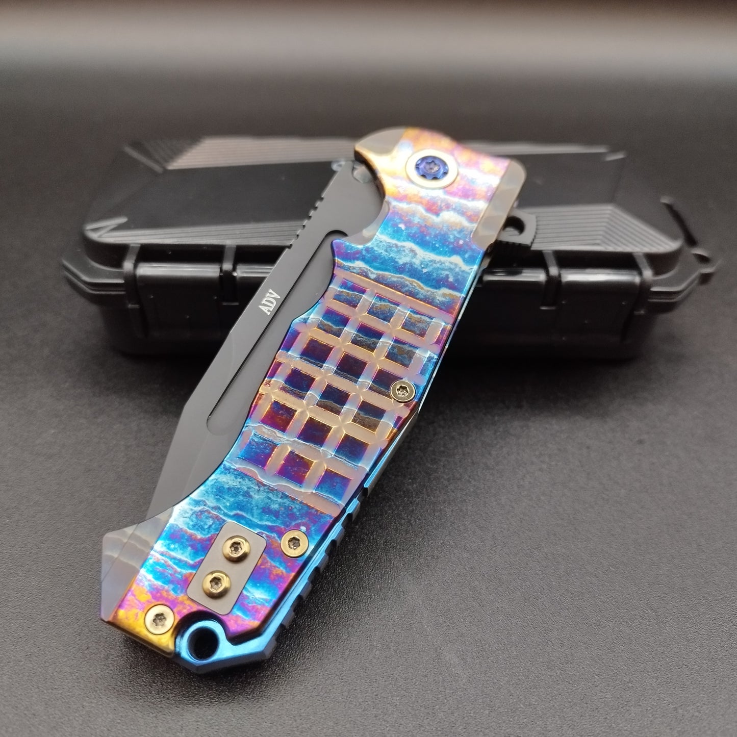 ADV Tanto Black ceracote, Acid Rain Frag Titanium, CPM S35VN