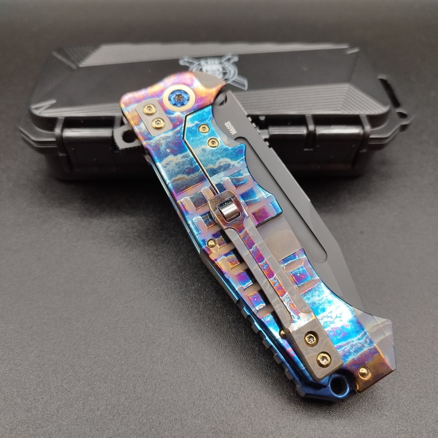 ADV Tanto Black ceracote, Acid Rain Frag Titanium, CPM S35VN