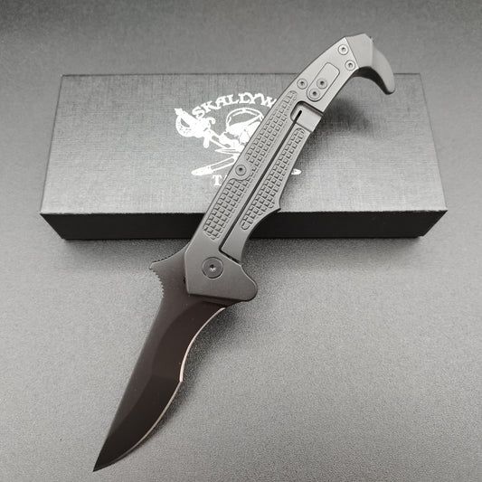 Skallywag Tactical MDV Folder, Black, D2 Steel