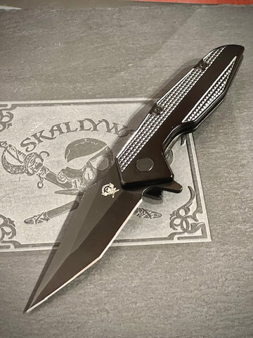 Skallywag Tactical Blackwater Folder, Black, D2 Steel