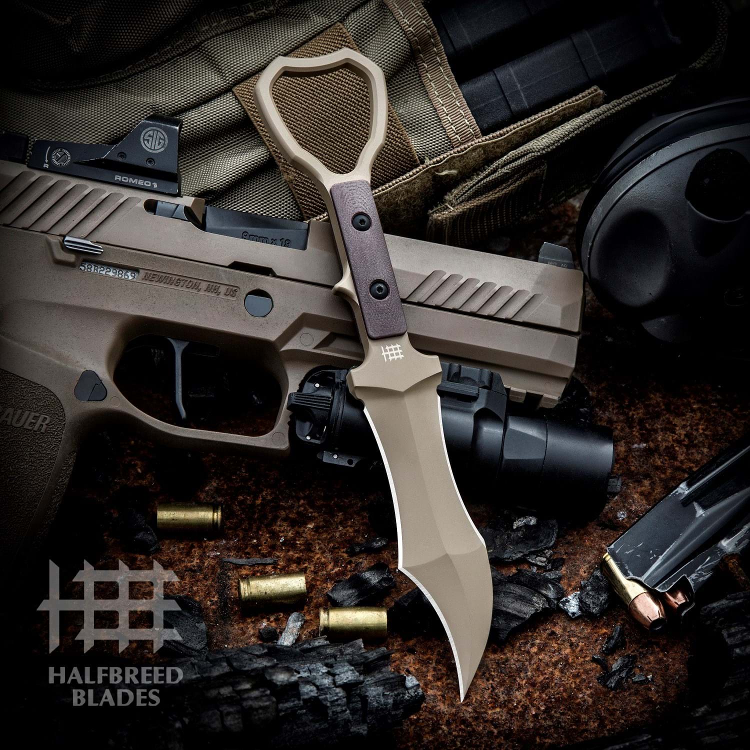 Halfbreed Blades Tuhon Raptor CCK-03 Dark Earth DE Compact Clearance Knife 1