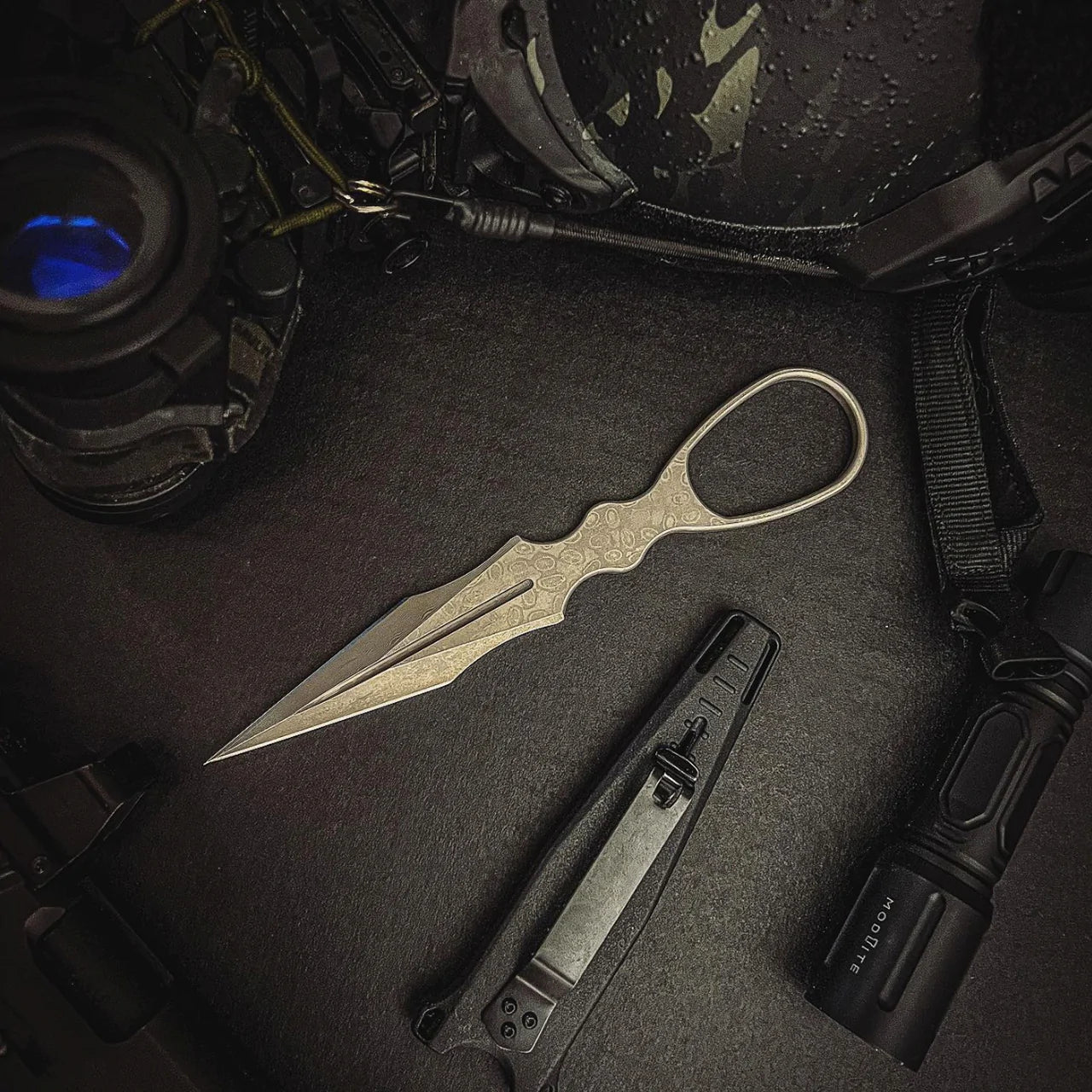 Skallywag Tactical Damascus Dagger 6