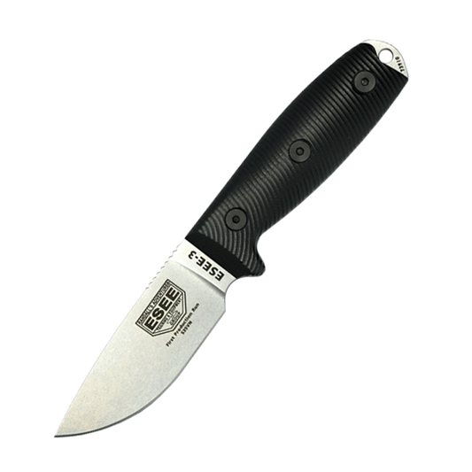 ESEE 3, Plain Edge, Black G-10 3D Griff, S35VN 3PM35V-001