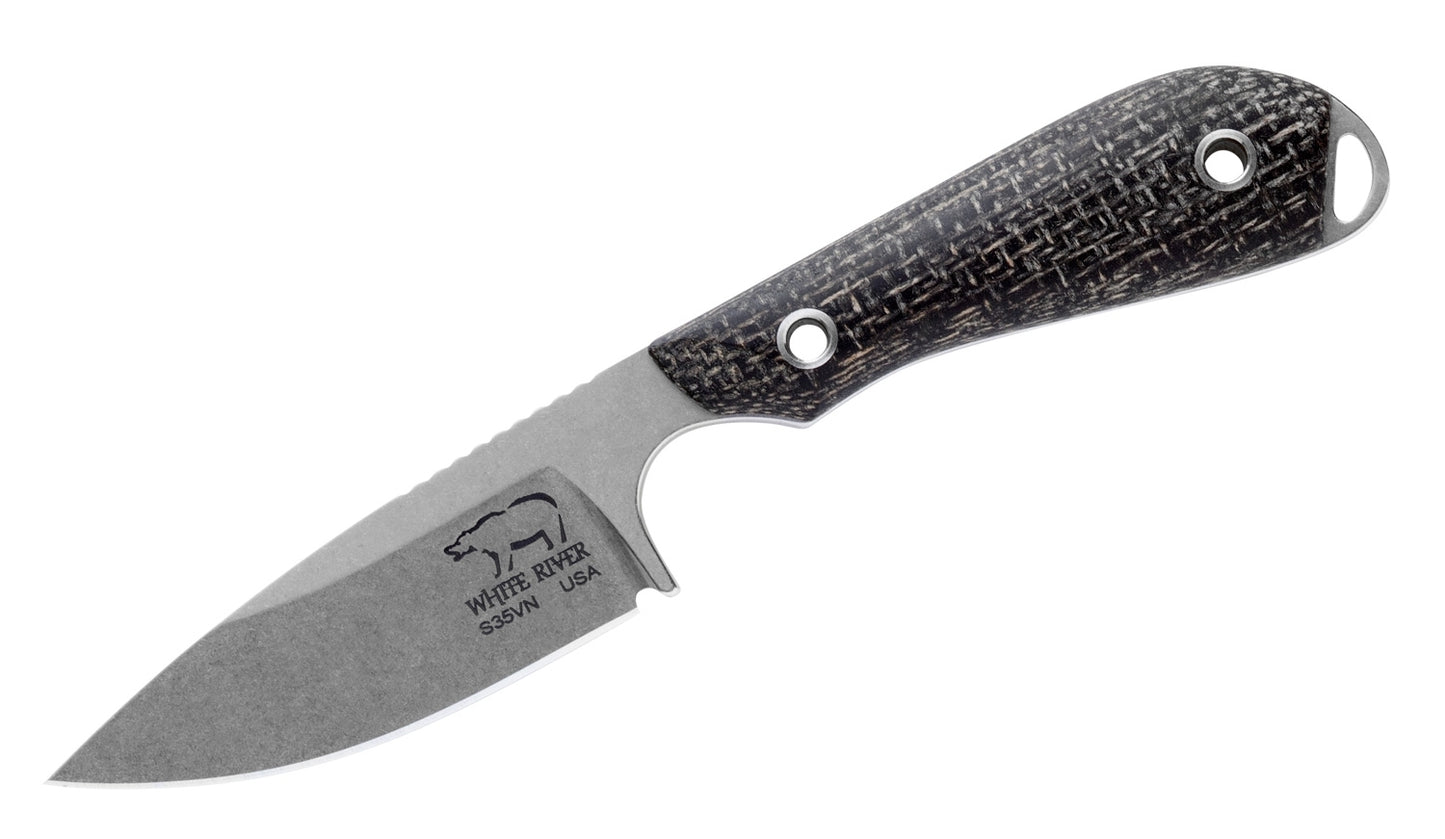 White River M1 Caper Black Burlap Micarta 1