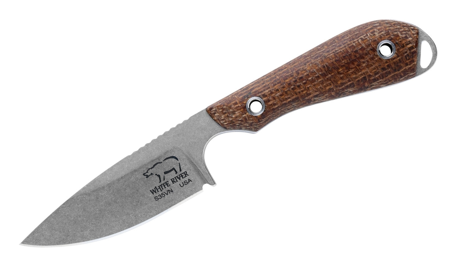 White River M1 Caper Natural Burlap Micarta 1