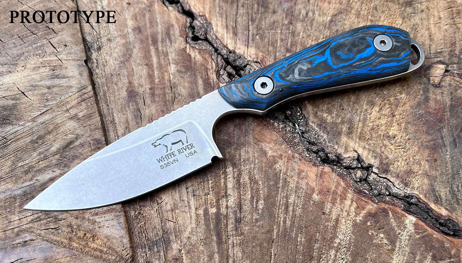White River M1 Marbled CF Blue G10 CPM-MagnaCut Limited Edition 2023 - 1