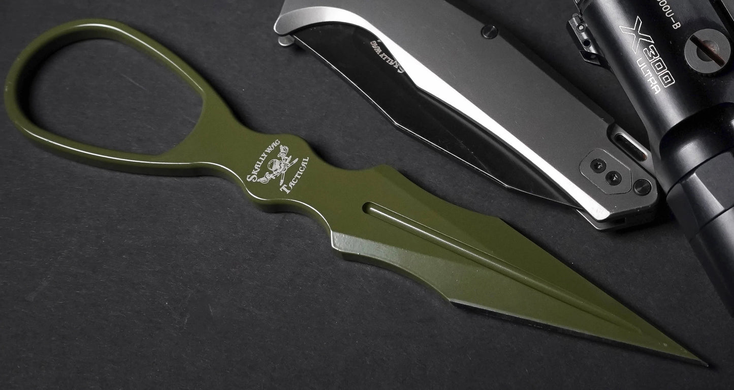 Skallywag Tactical D2 Dagger, OD Green, D2 Steel