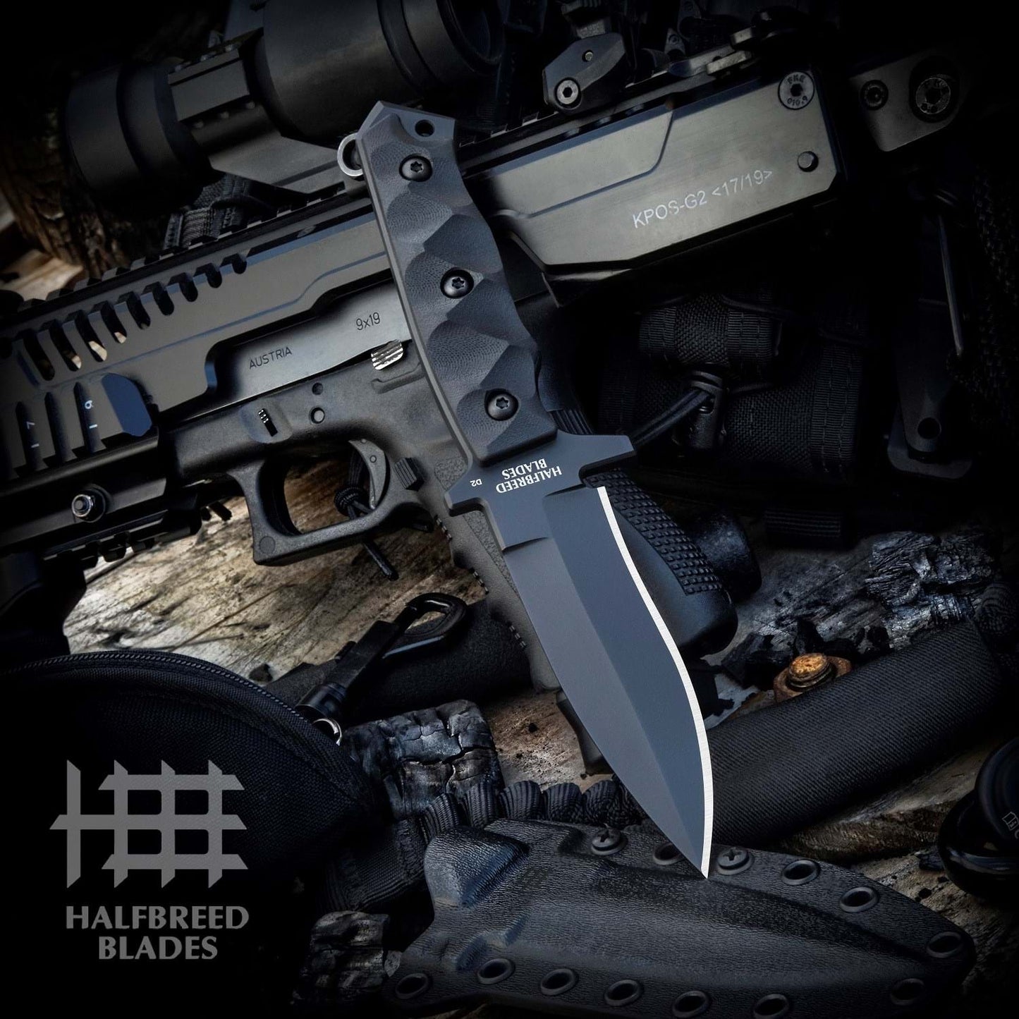 Halfbreed Blades MCK-01 Black Medium Clearance Knife 1